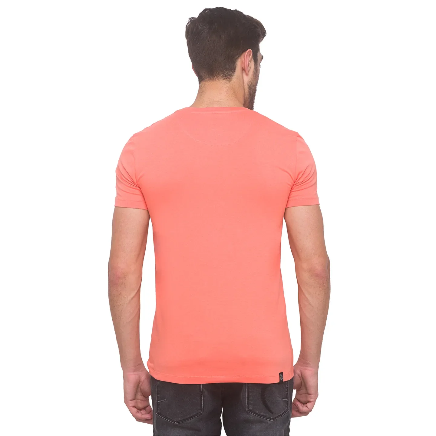 Salmon Regular Fit Round Neck Men's T-Shirt by Being Human Clothing - Image 2