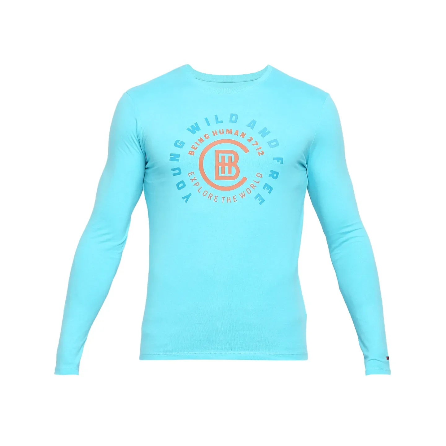 Blue Regular Fit Men's Long Sleeves T-Shirt by Being Human Clothing - Image 7