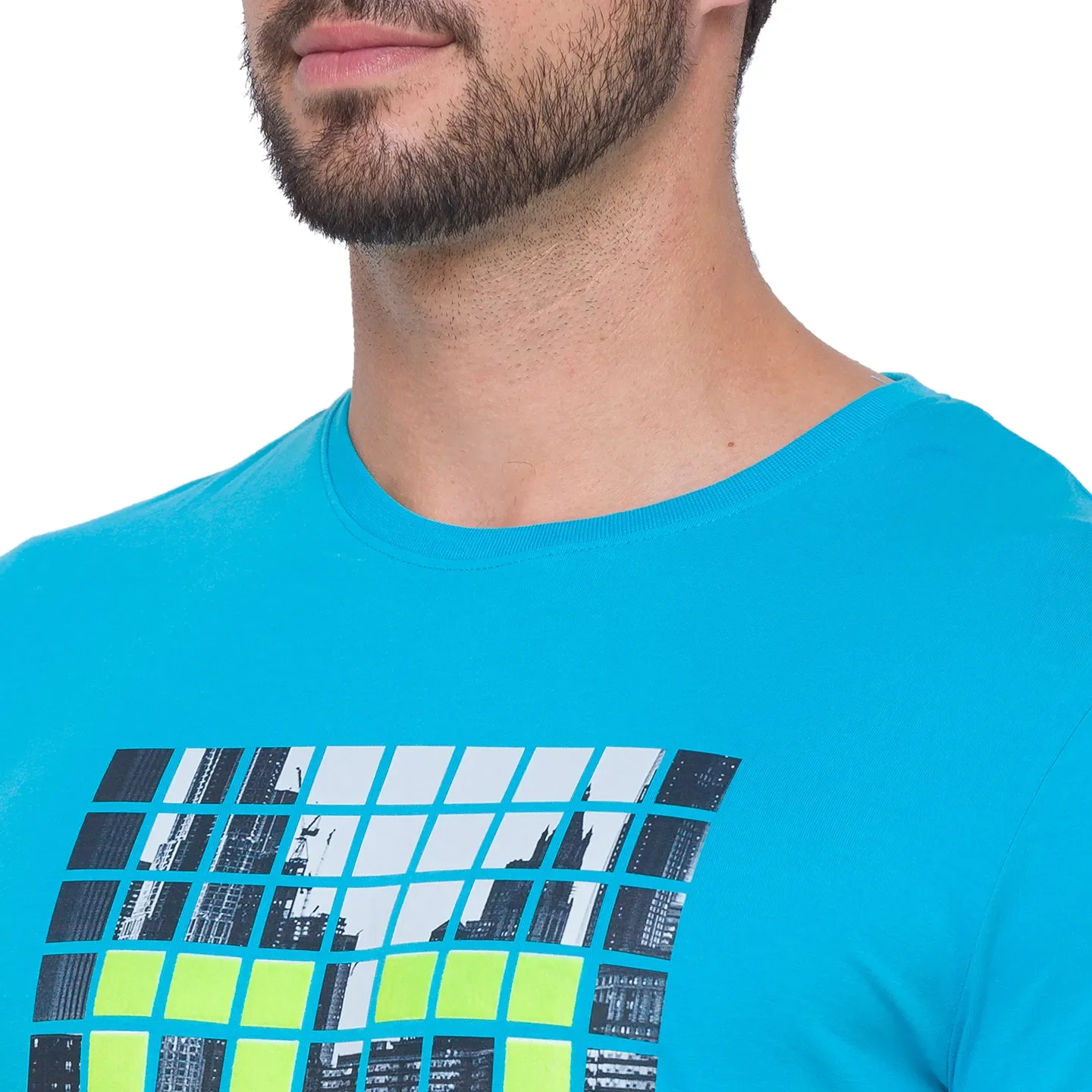 Scuba Blue Regular Fit Round Neck Men's T-Shirt by Being Human Clothing - Image 2