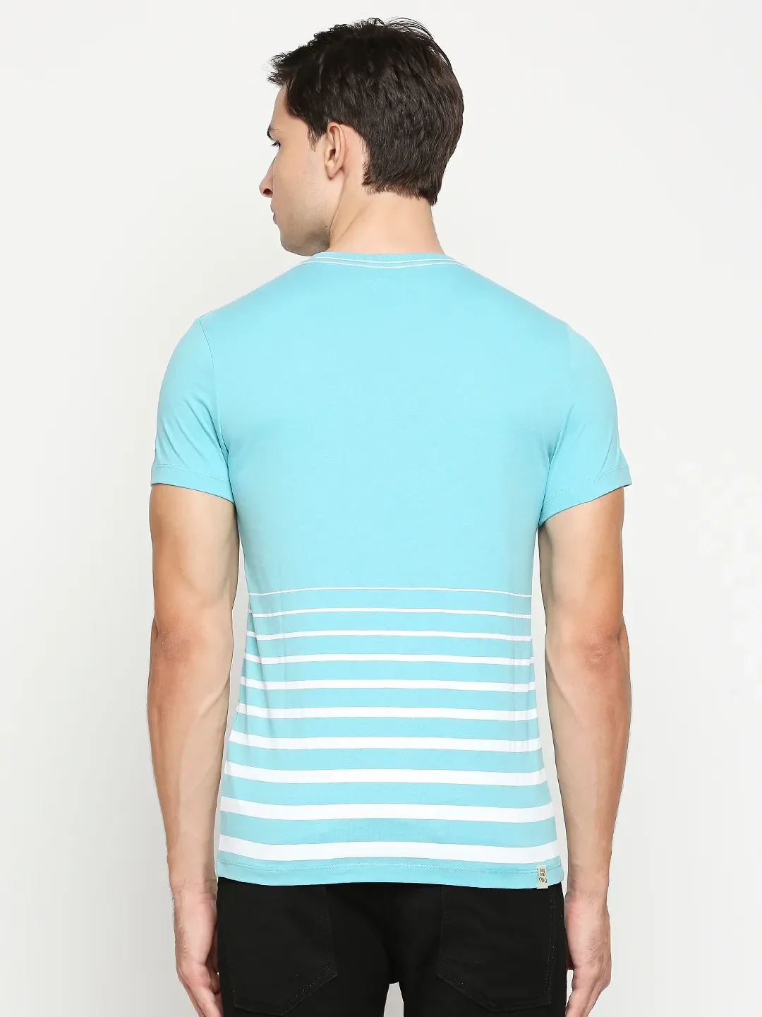 Blue Regular Fit Men's Short Sleeves T-Shirt by Being Human Clothing - Image 4