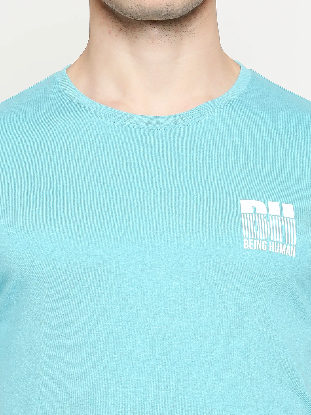 Blue Regular Fit Men's Short Sleeves T-Shirt by Being Human Clothing - Image 5