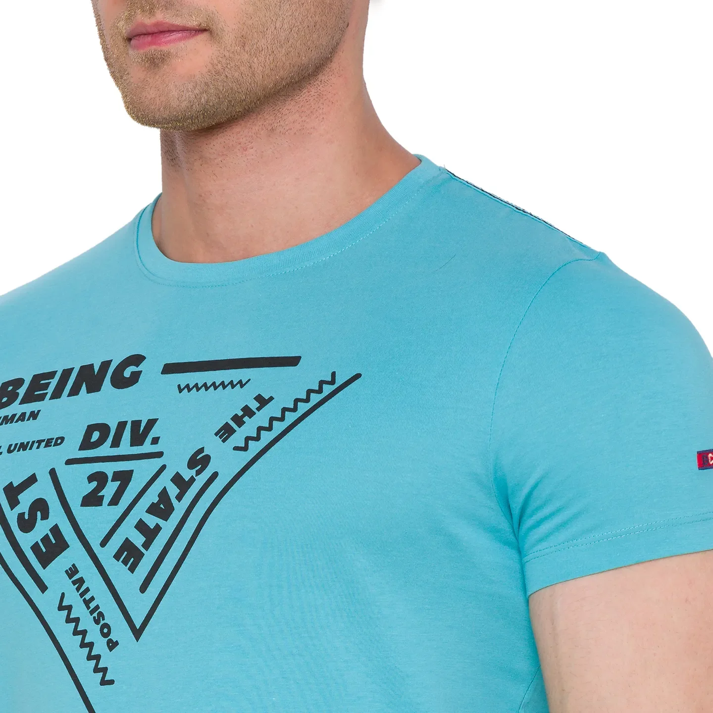 Blue Regular Fit Men's Short Sleeves T-Shirt by Being Human Clothing - Image 5