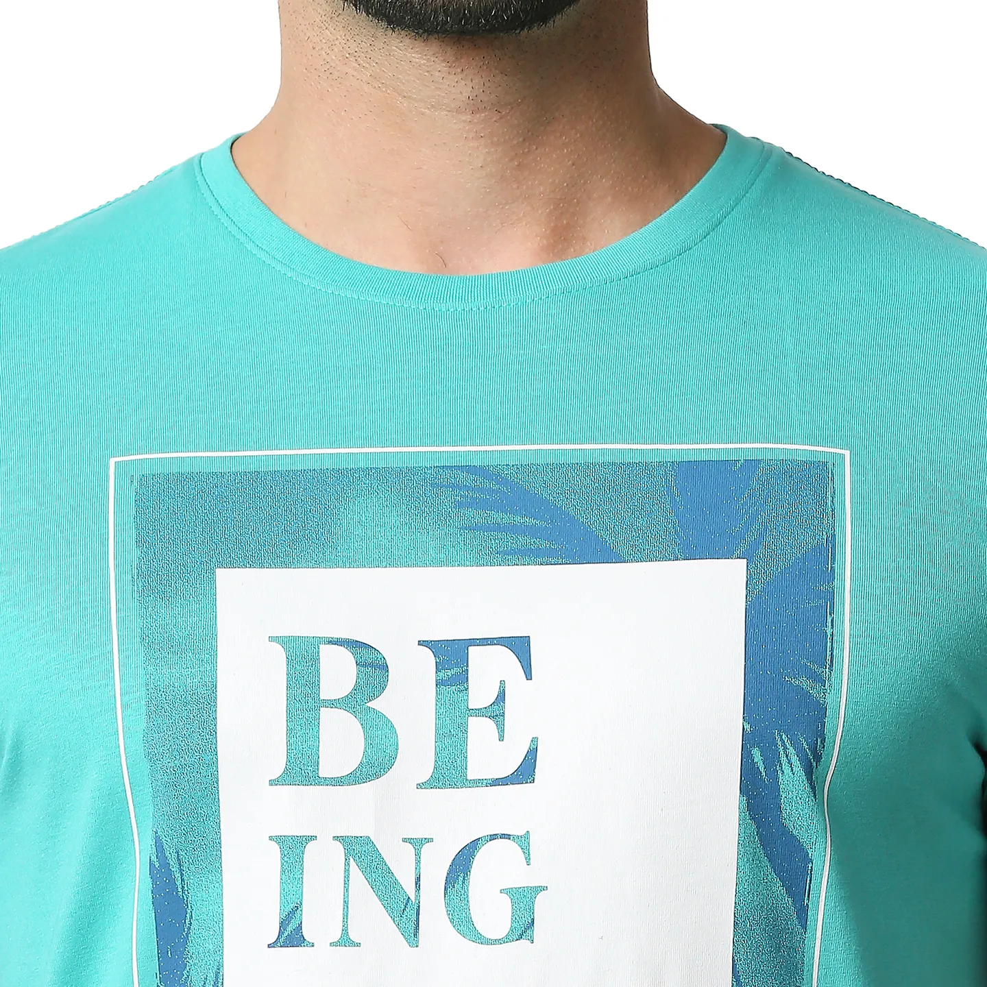 Blue Regular Fit Men's Short Sleeves T-Shirt by Being Human Clothing - Image 5