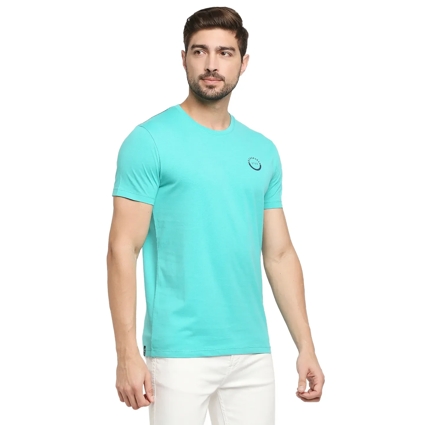 Blue Regular Fit Men's Short Sleeves T-Shirt by Being Human Clothing - Image 3