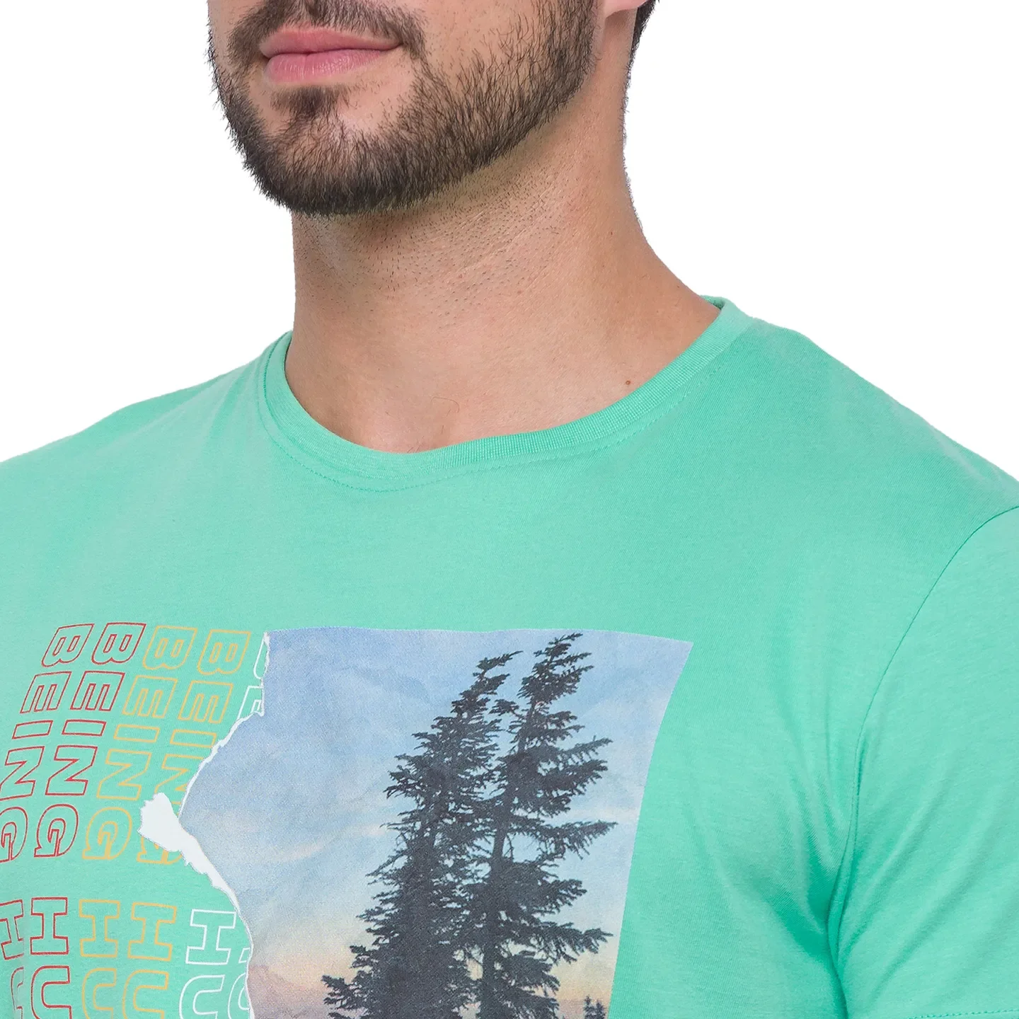 Sea Foam Regular Fit Round Neck Men's T-Shirt by Being Human Clothing - Image 3