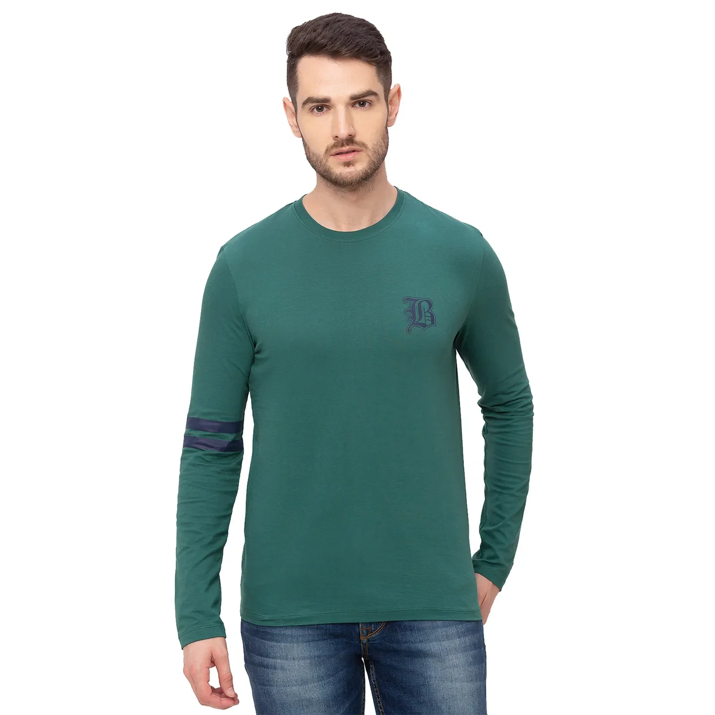 Pink Regular Fit Men's Long Sleeves T-Shirt by Being Human Clothing