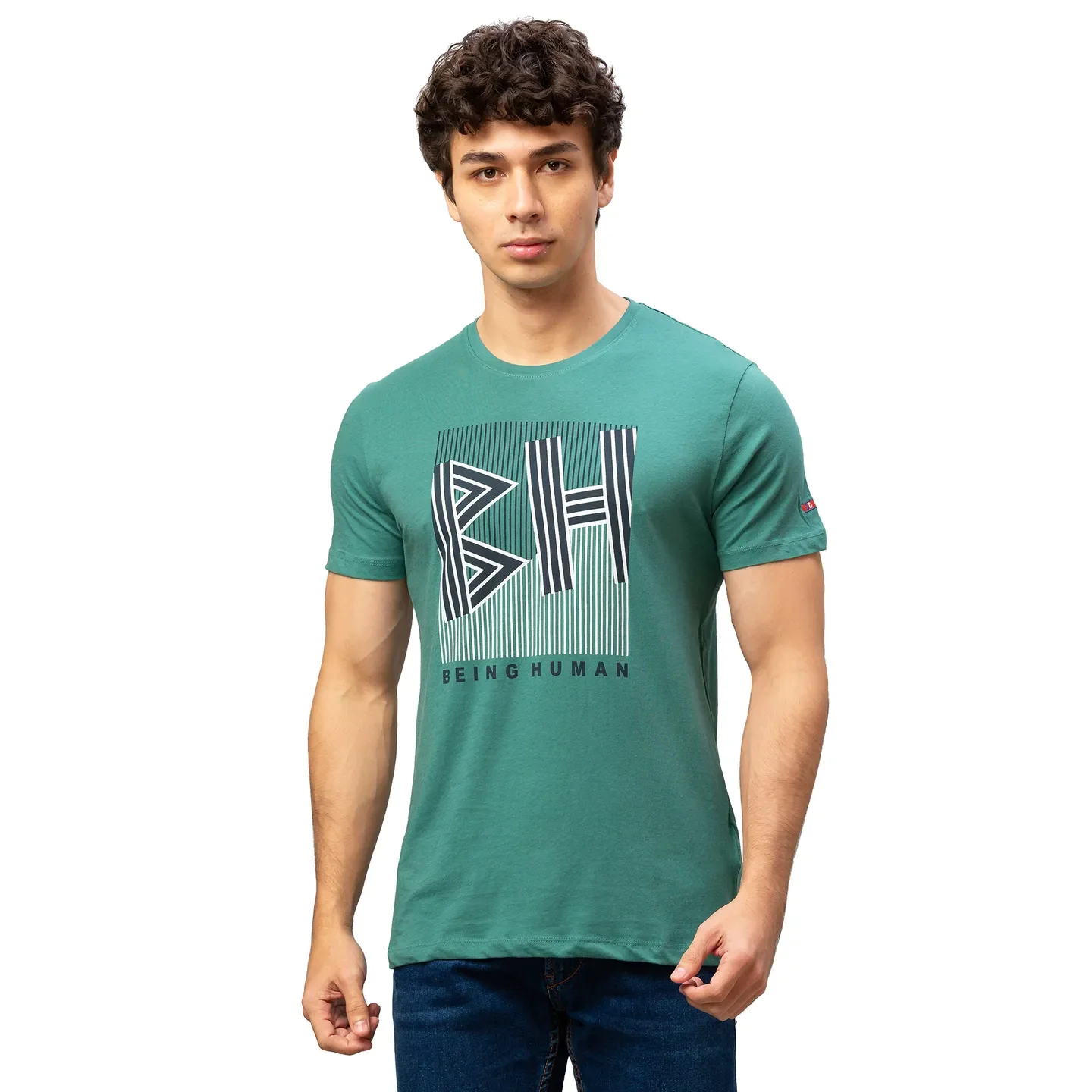 Pink Regular Fit Men's Short Sleeves T-Shirt by Being Human Clothing