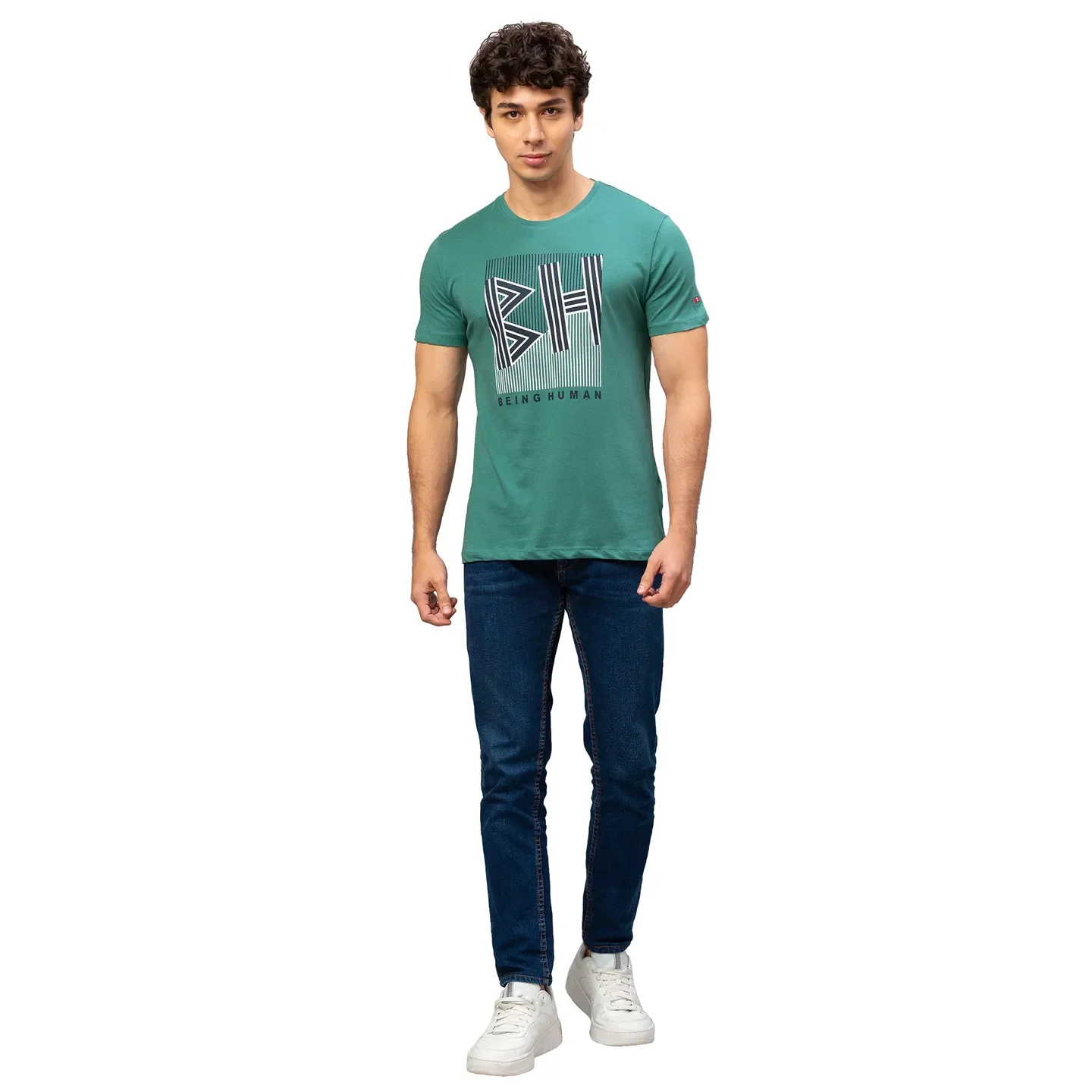 Pink Regular Fit Men's Short Sleeves T-Shirt by Being Human Clothing - Image 2
