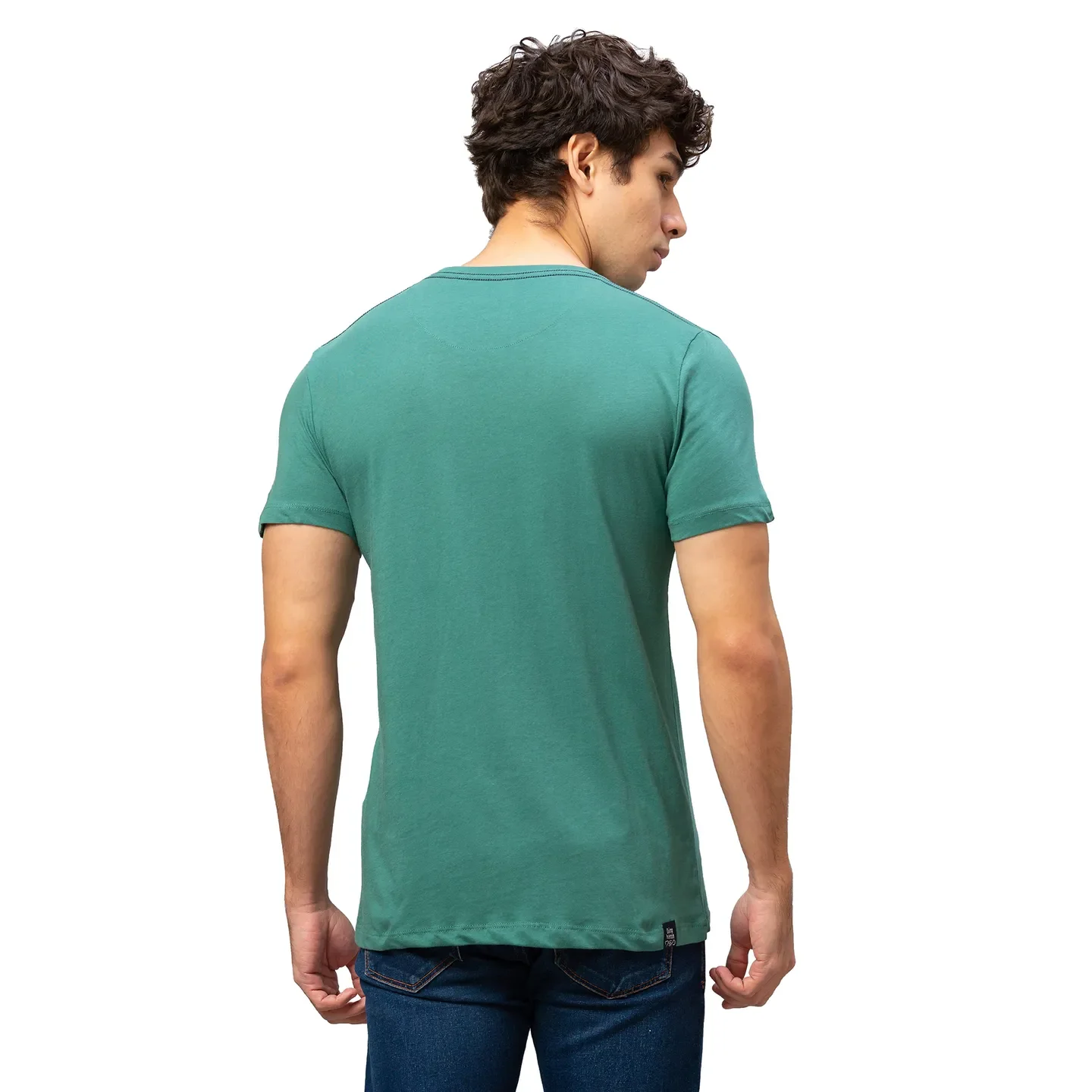 Green Regular Fit Men's Short Sleeves T-Shirt by Being Human Clothing - Image 3