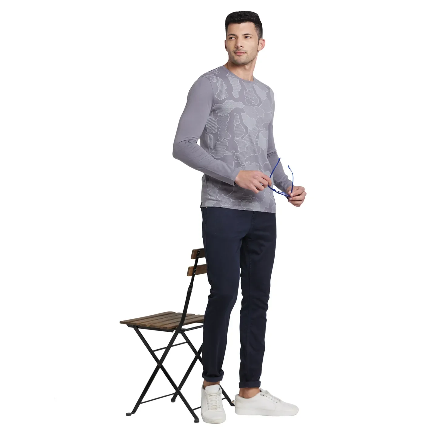 Smoked Pearl Regular Fit Round Neck Men's T-Shirt by Being Human Clothing - Image 6