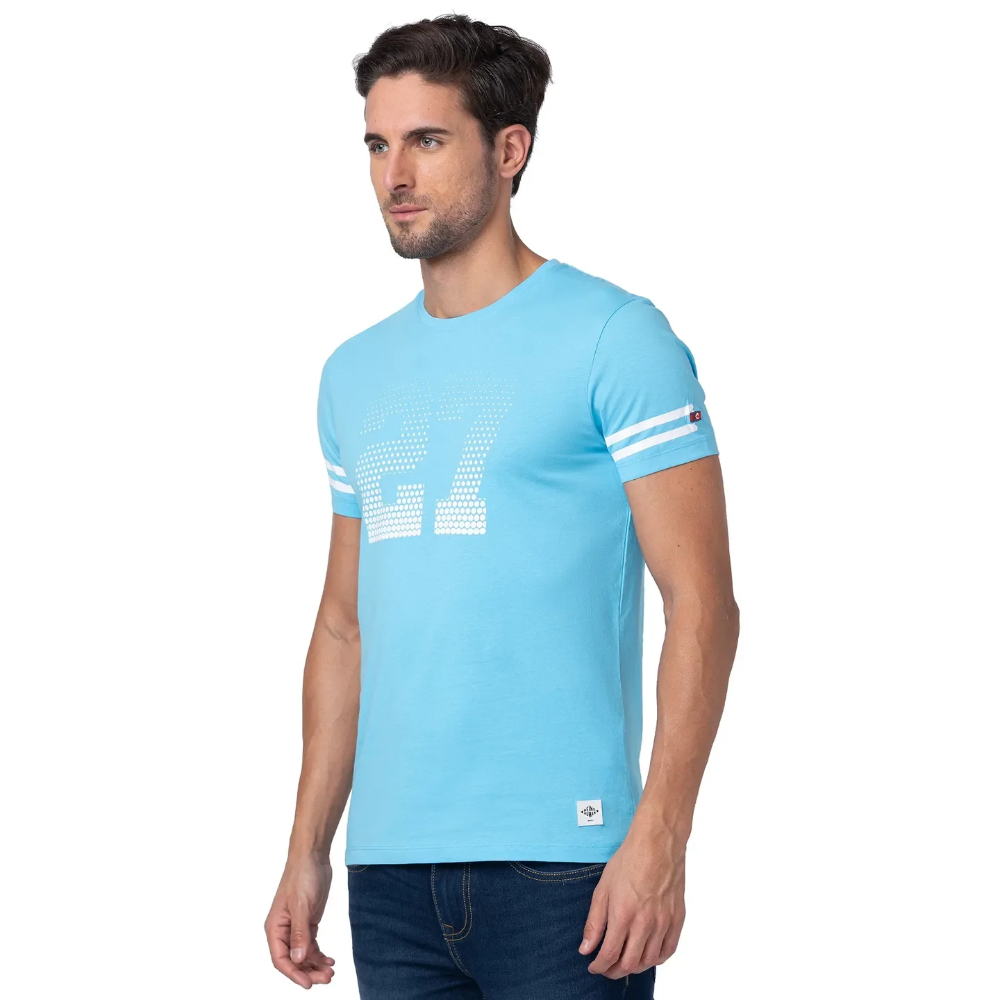 Blue Regular Fit Men's Short Sleeves T-Shirt by Being Human Clothing - Image 2