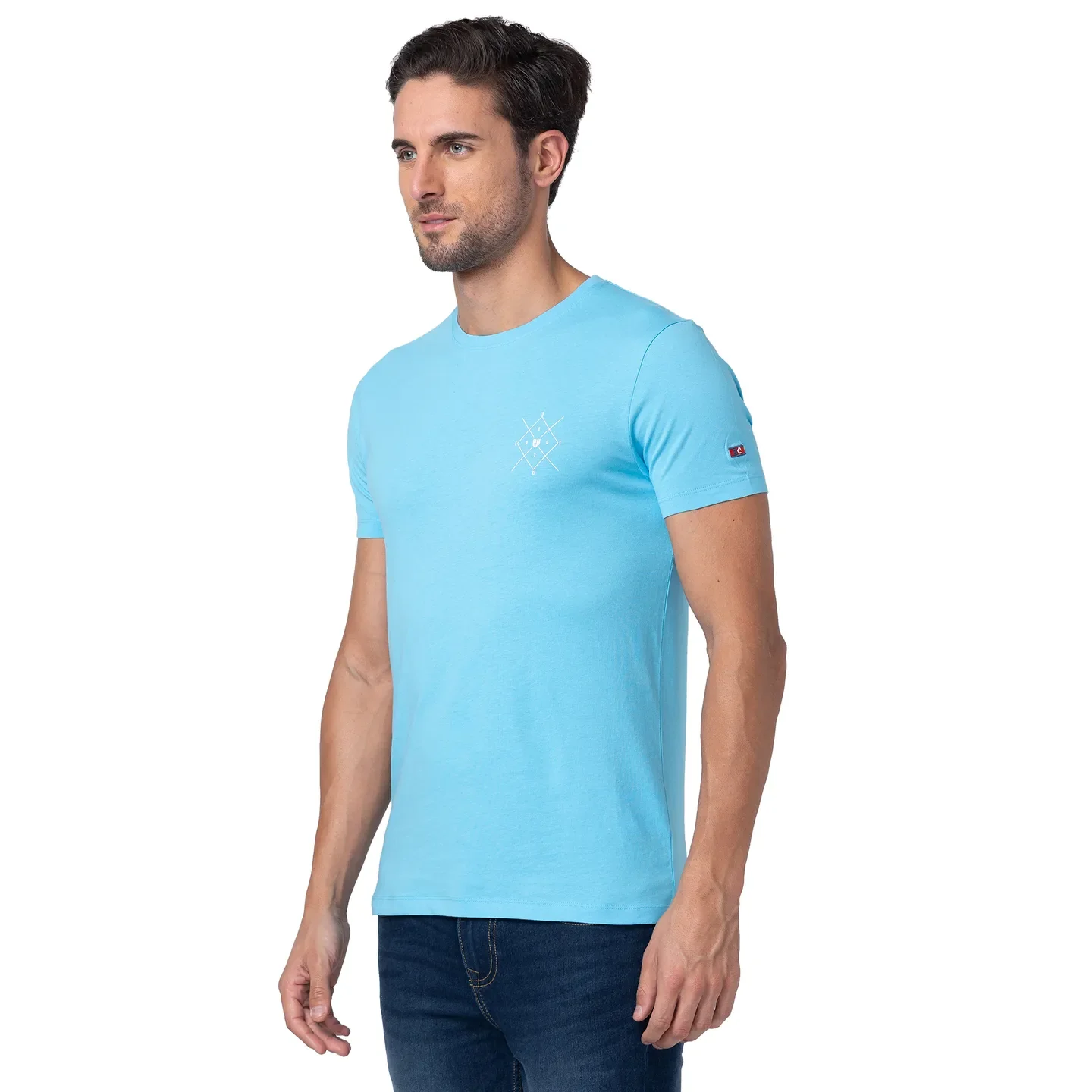 Blue Regular Fit Men's Short Sleeves T-Shirt by Being Human Clothing - Image 2