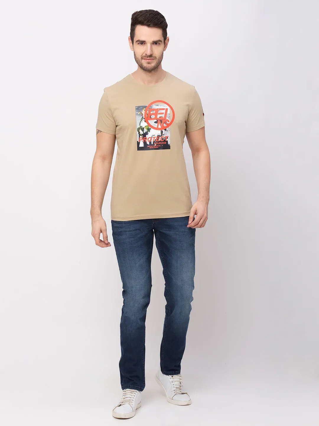 Stone Regular Fit Round Neck Men's T-Shirt by Being Human Clothing - Image 6