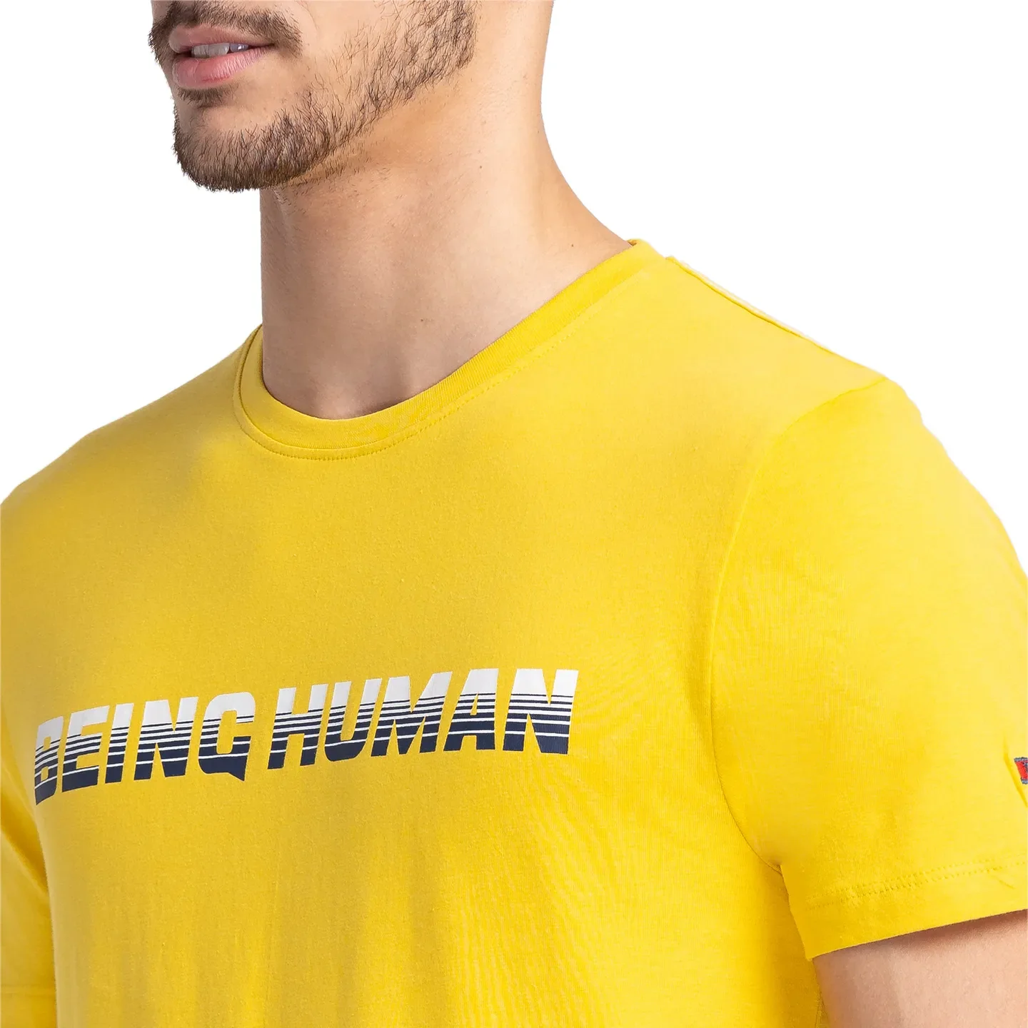 Yellow Regular Fit Men's Short Sleeves T-Shirt by Being Human Clothing - Image 5