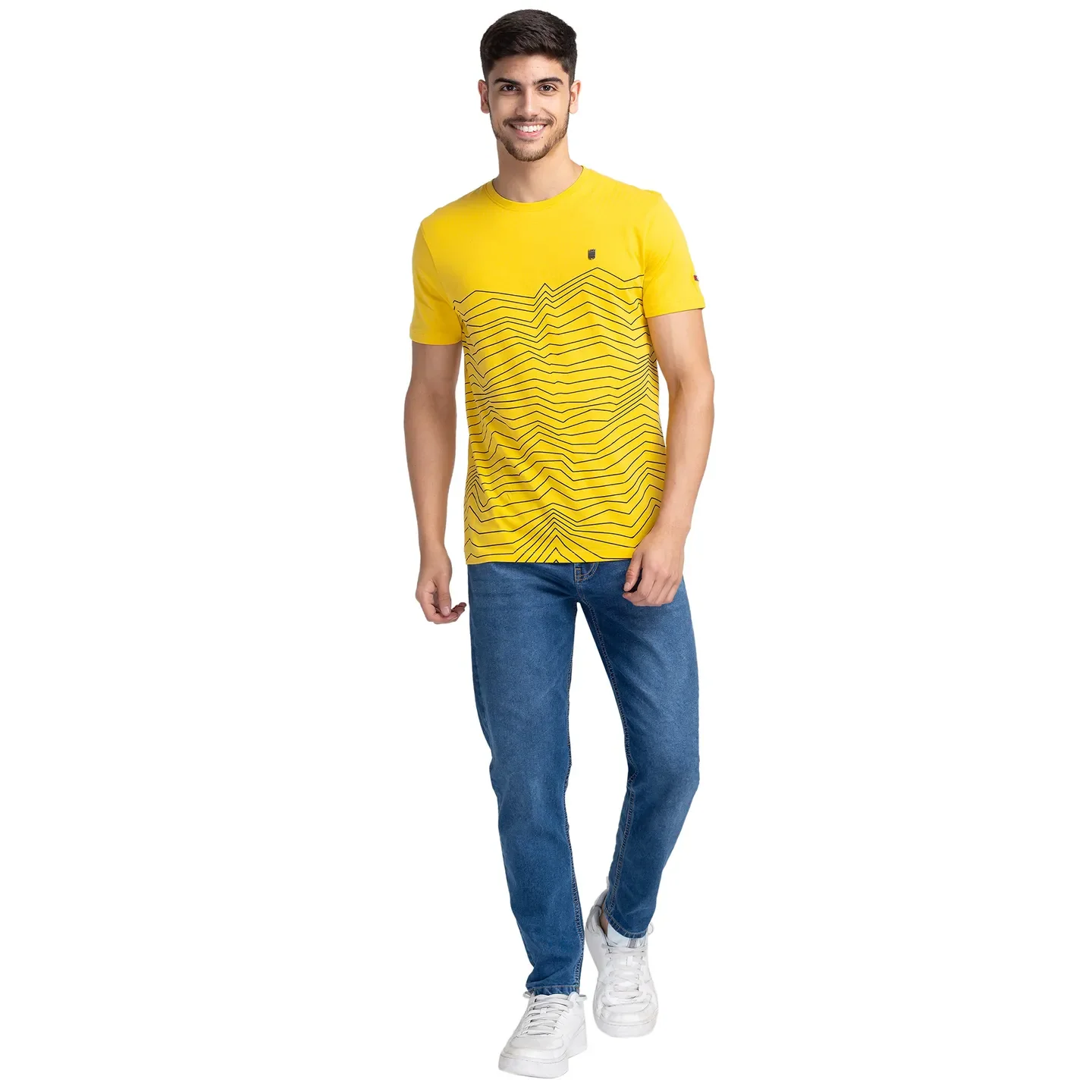 Yellow Regular Fit Men's Short Sleeves T-Shirt by Being Human Clothing - Image 2