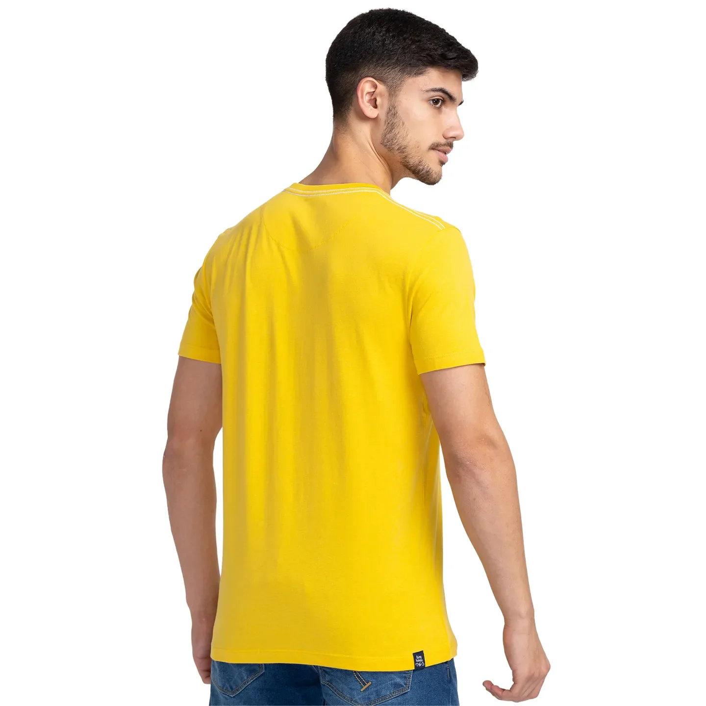 Yellow Regular Fit Men's Short Sleeves T-Shirt by Being Human Clothing - Image 3
