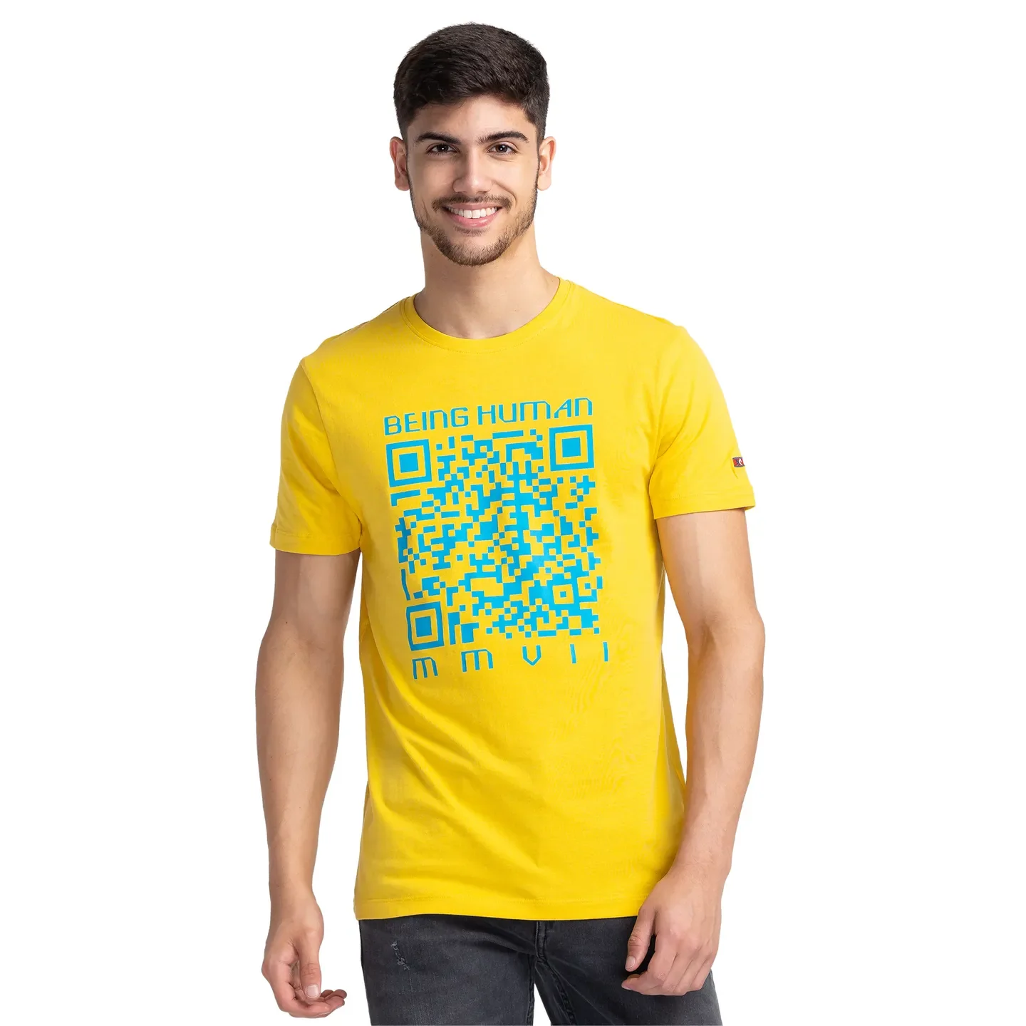 Yellow Regular Fit Men's Short Sleeves T-Shirt by Being Human Clothing