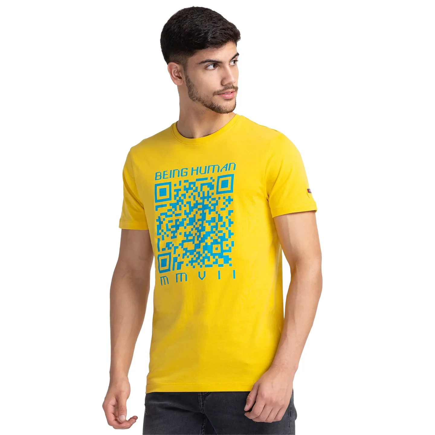 Yellow Regular Fit Men's Short Sleeves T-Shirt by Being Human Clothing - Image 4