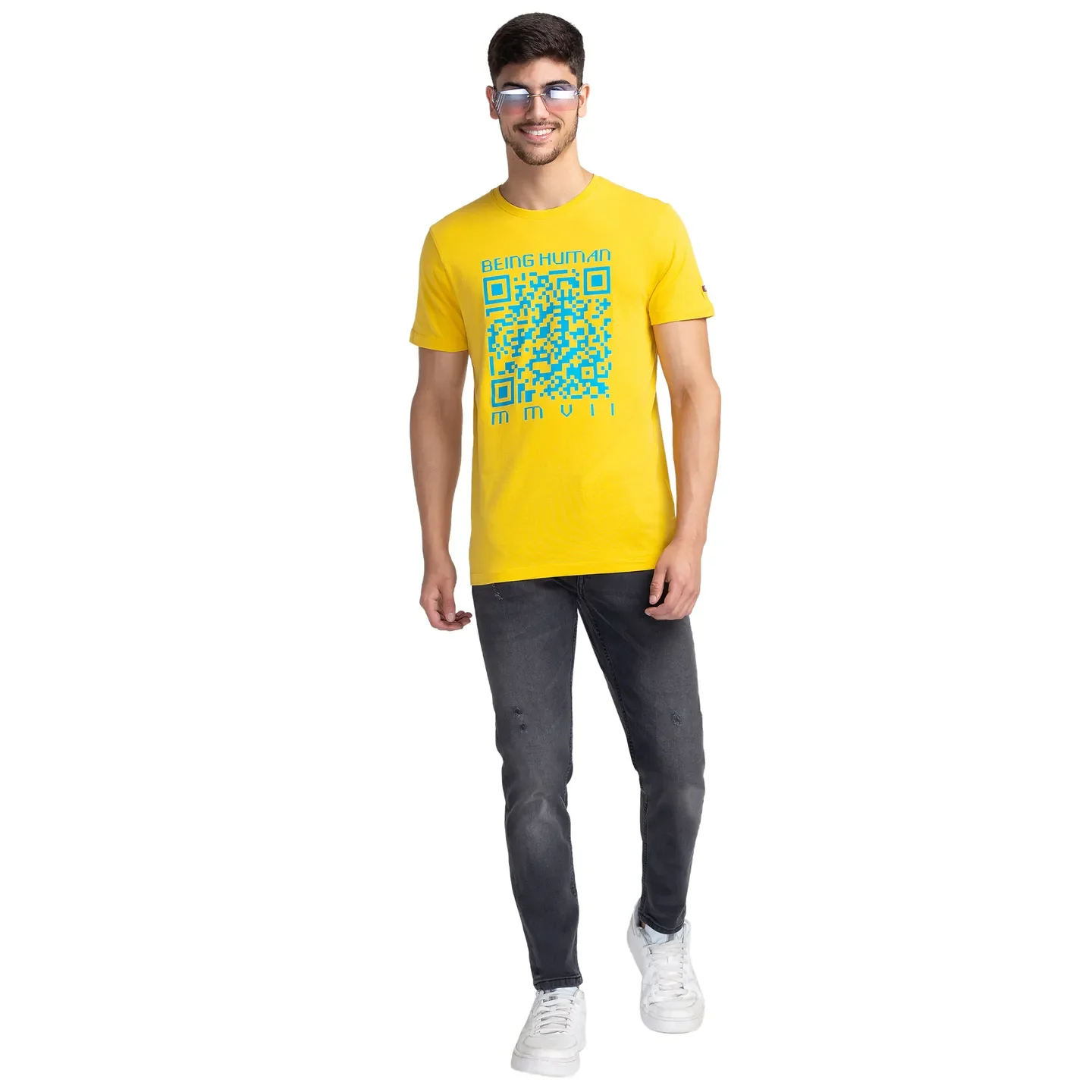Yellow Regular Fit Men's Short Sleeves T-Shirt by Being Human Clothing - Image 6