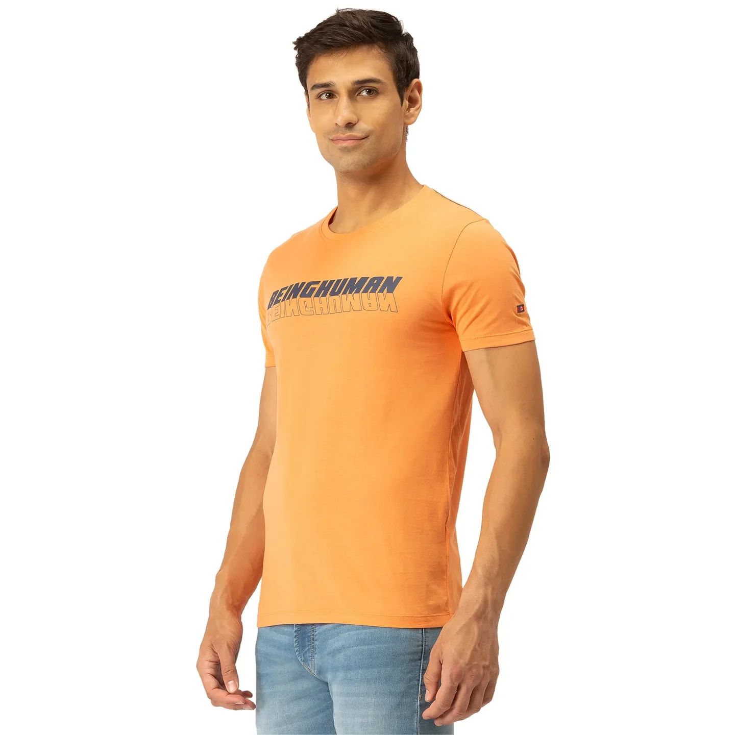 Orange Regular Fit Men's Short Sleeves T-Shirt by Being Human Clothing - Image 2