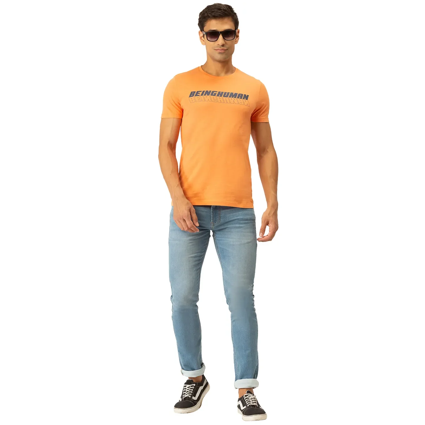 Orange Regular Fit Men's Short Sleeves T-Shirt by Being Human Clothing - Image 5