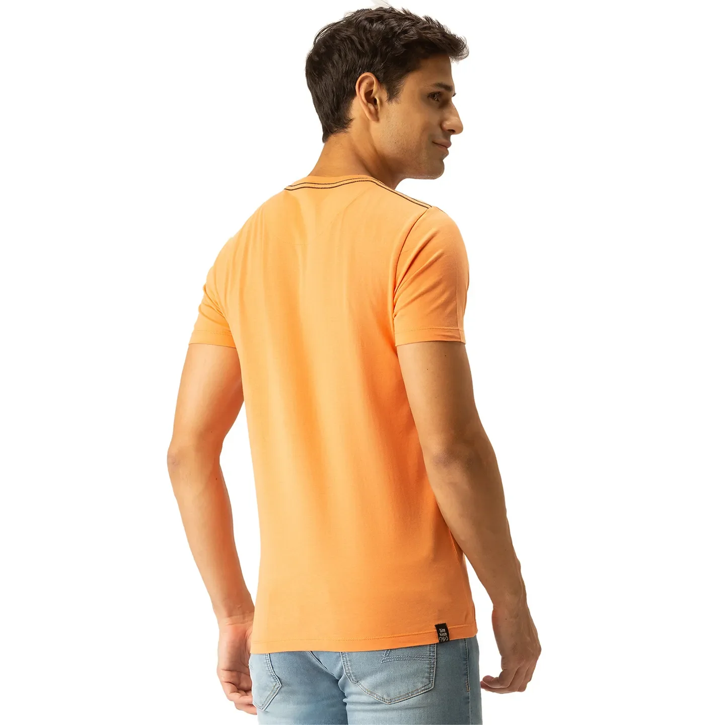 Sunset Orange Regular Fit Round Neck Men's T-Shirt by Being Human Clothing - Image 3