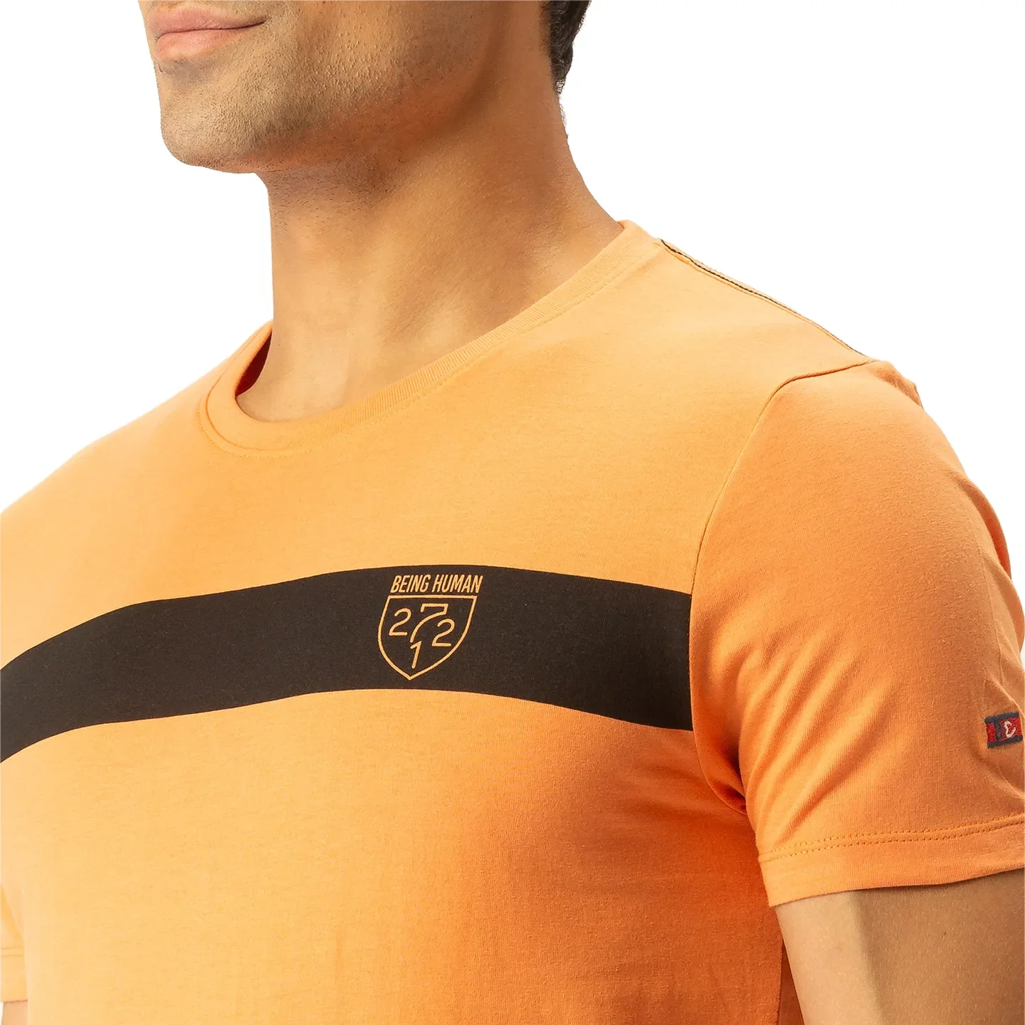 Sunset Orange Regular Fit Round Neck Men's T-Shirt by Being Human Clothing - Image 4