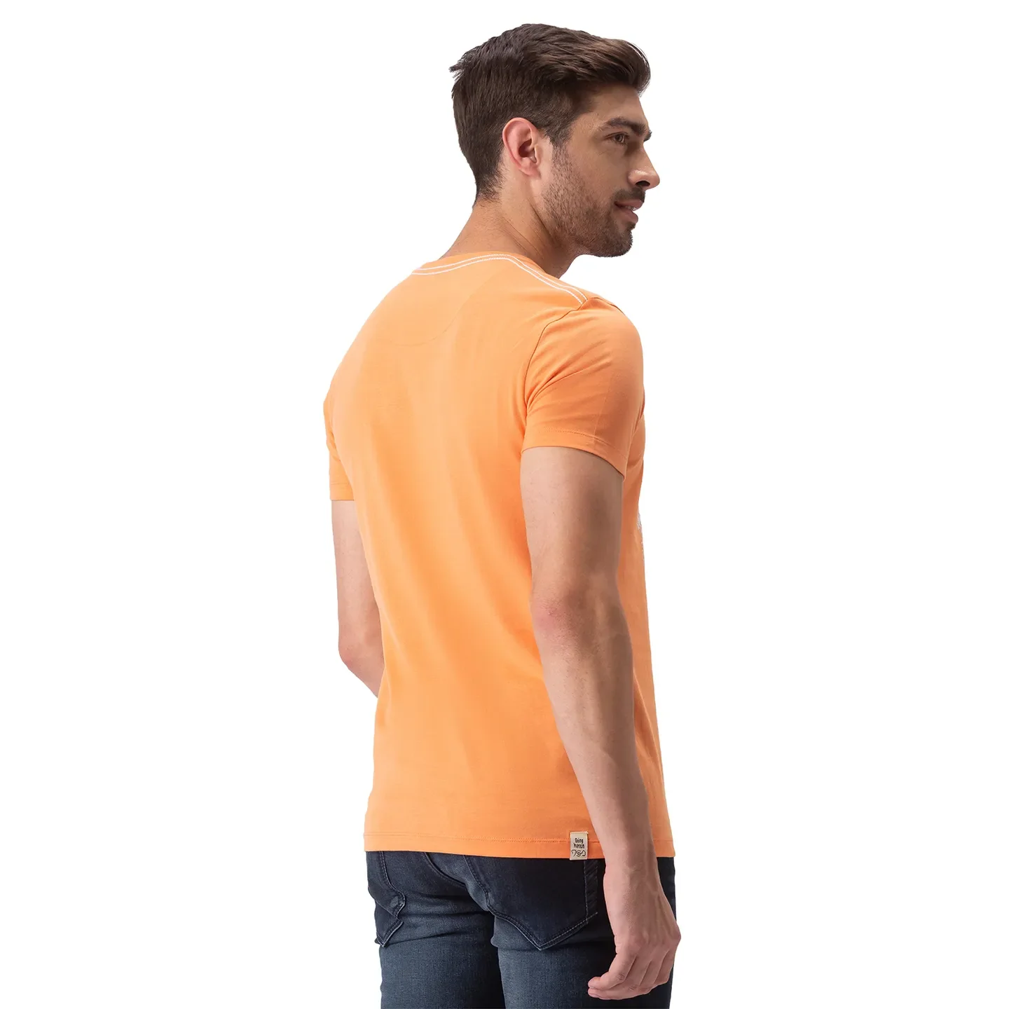 Orange Regular Fit Men's Short Sleeves T-Shirt by Being Human Clothing - Image 3