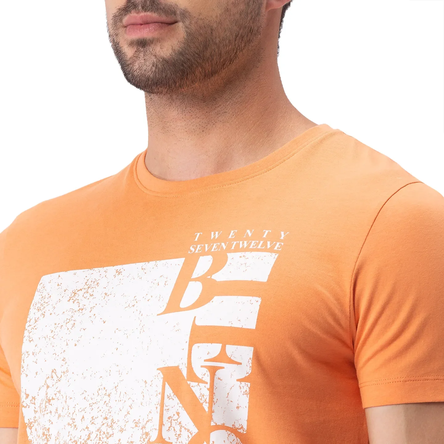 Orange Regular Fit Men's Short Sleeves T-Shirt by Being Human Clothing - Image 4