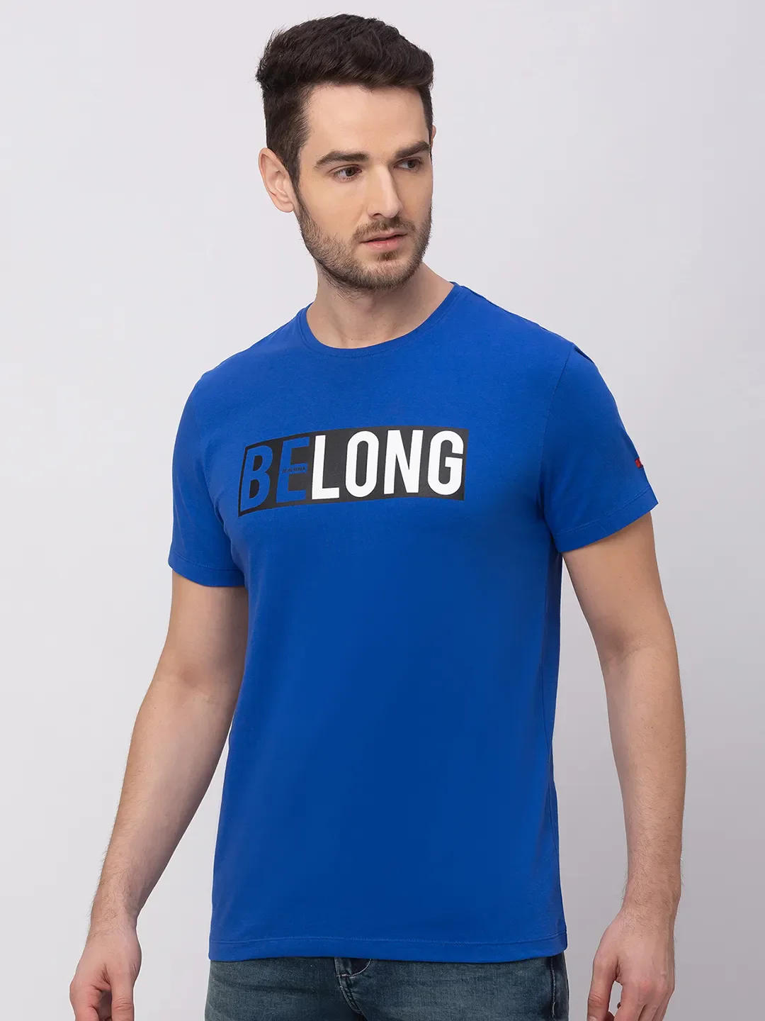 Surf Blue Regular Fit Round Neck Men's T-Shirt by Being Human Clothing - Image 2