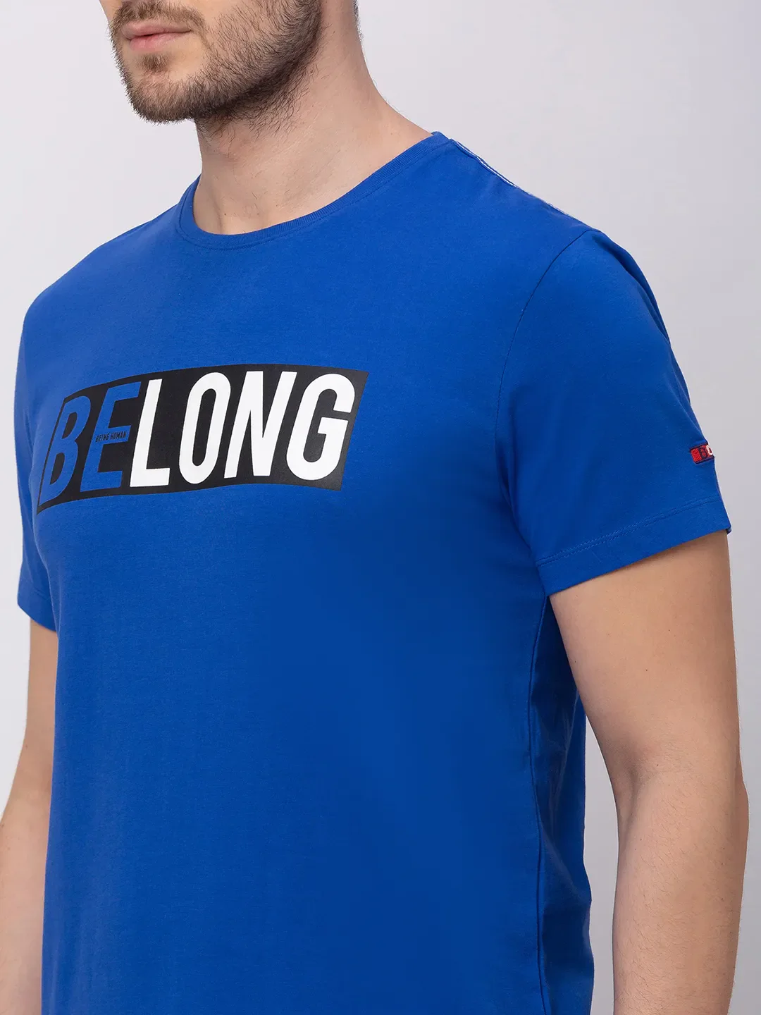 Surf Blue Regular Fit Round Neck Men's T-Shirt by Being Human Clothing - Image 3