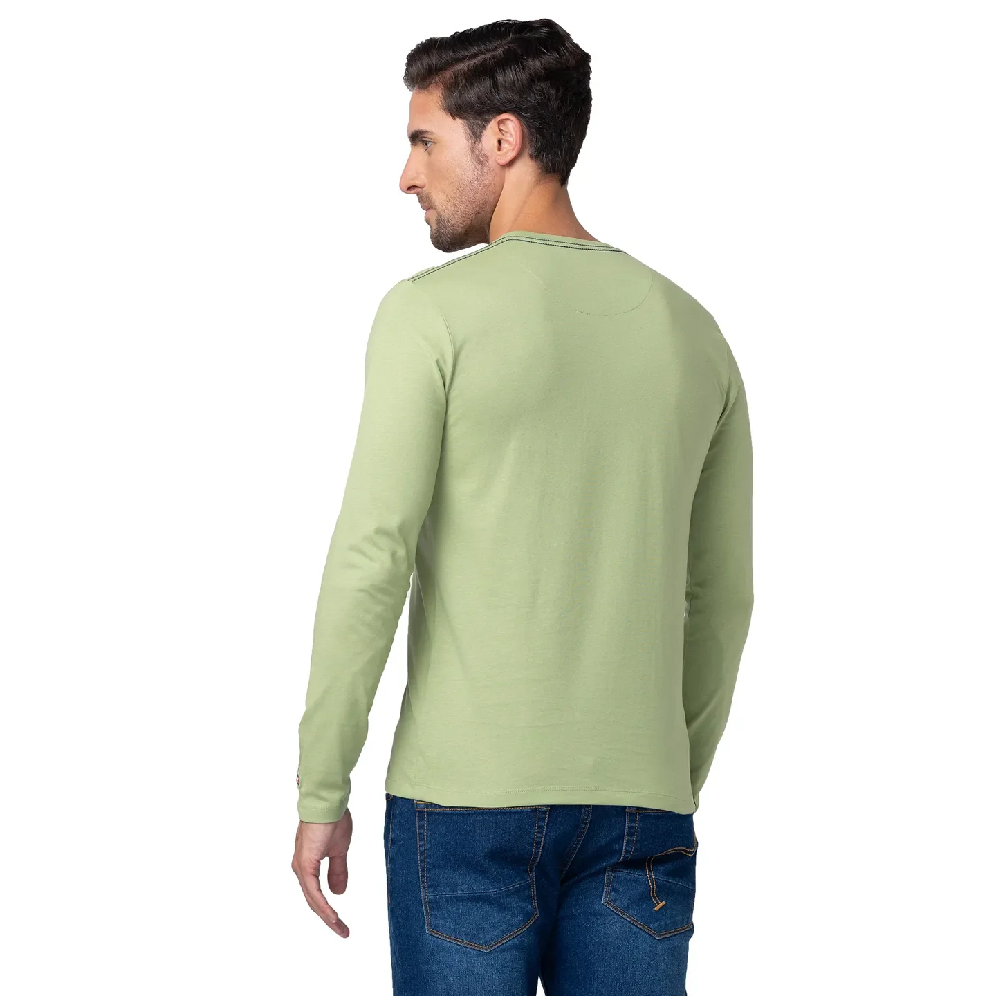 Grey Regular Fit Men's Long Sleeves T-Shirt by Being Human Clothing - Image 3