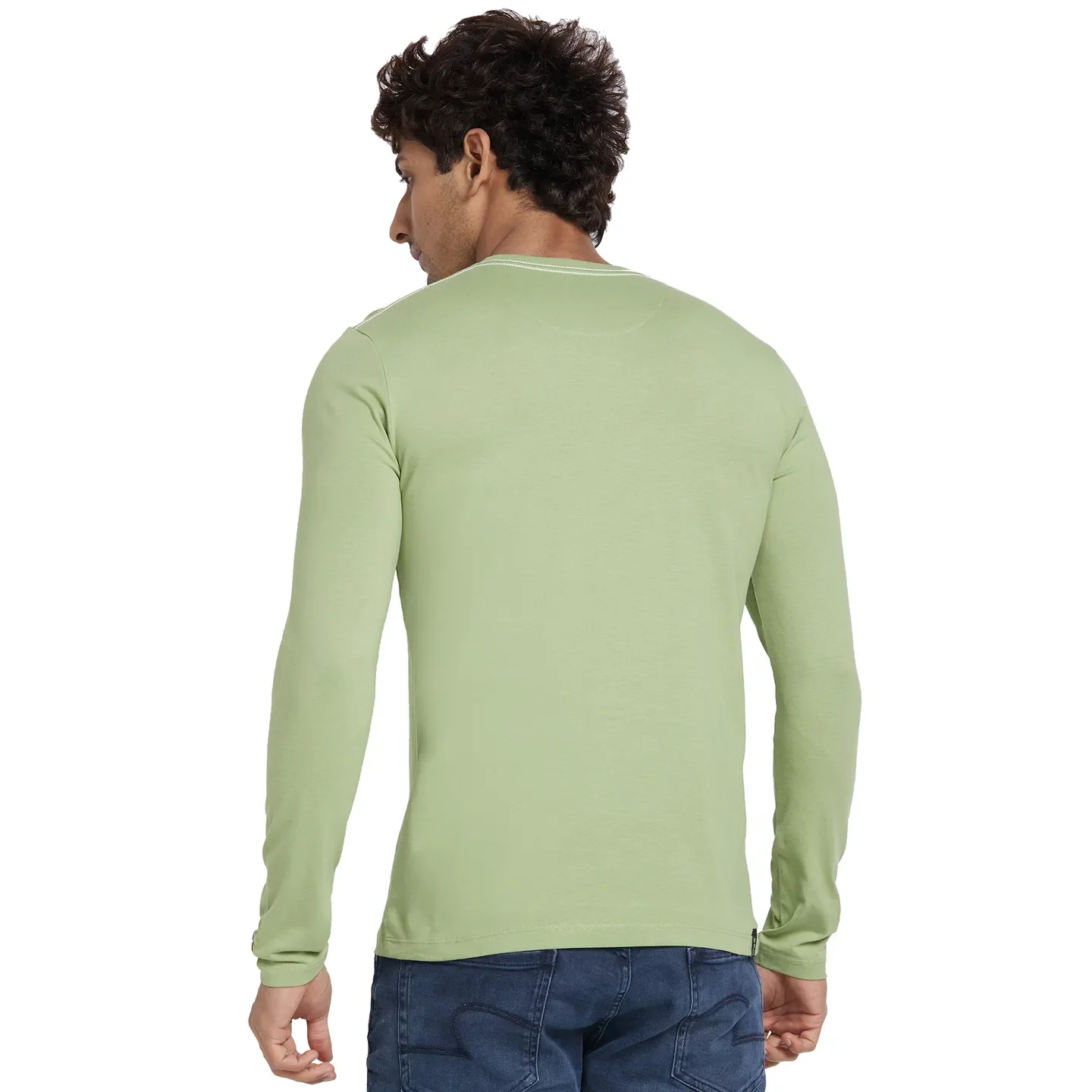 Grey Regular Fit Men's Long Sleeves T-Shirt by Being Human Clothing - Image 3
