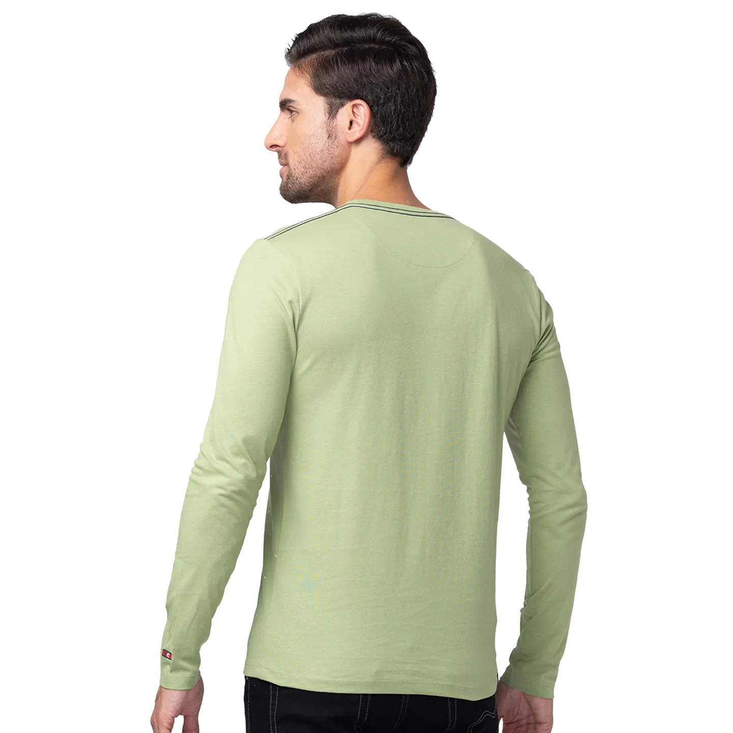 Grey Regular Fit Men's Long Sleeves T-Shirt by Being Human Clothing - Image 3