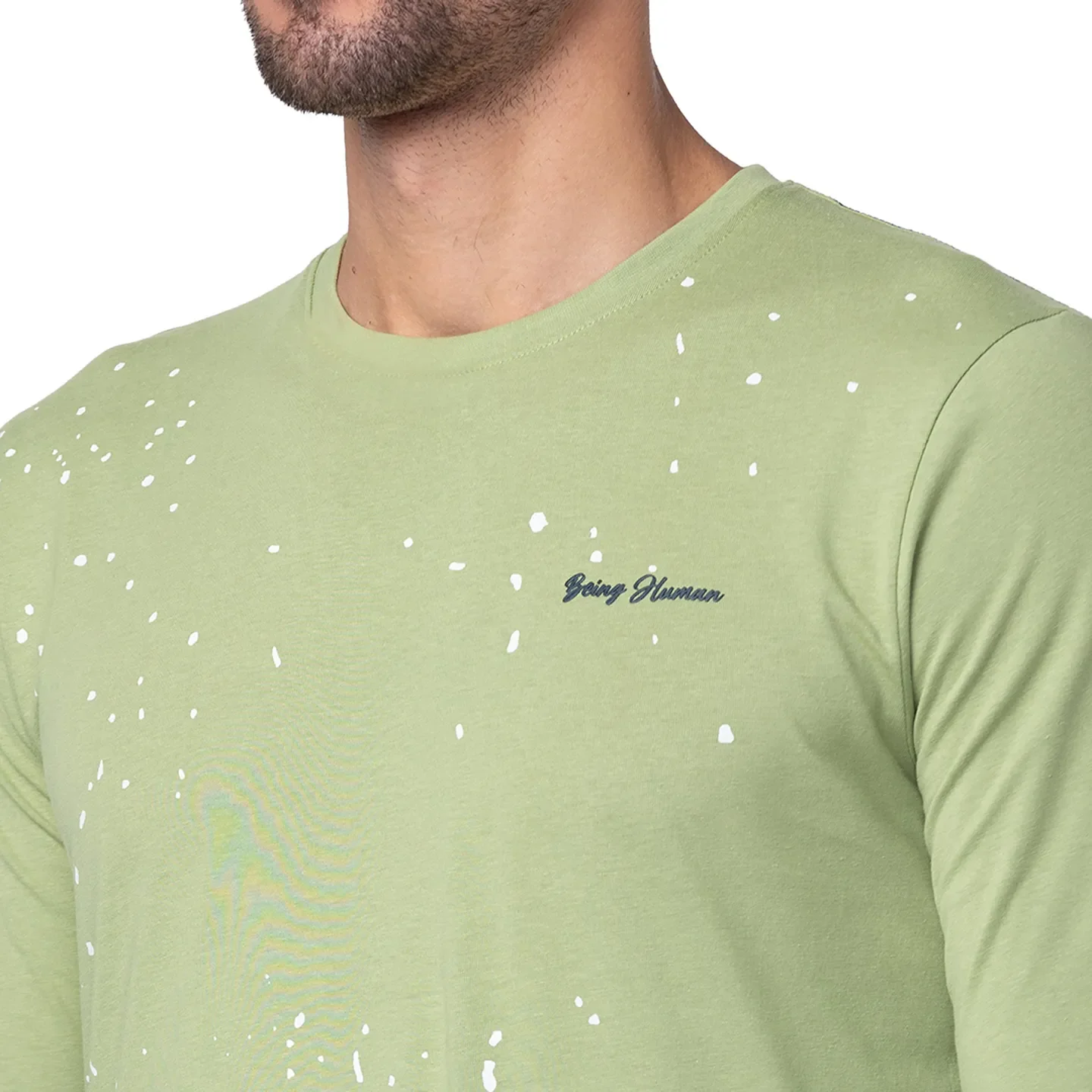 Grey Regular Fit Men's Long Sleeves T-Shirt by Being Human Clothing - Image 4