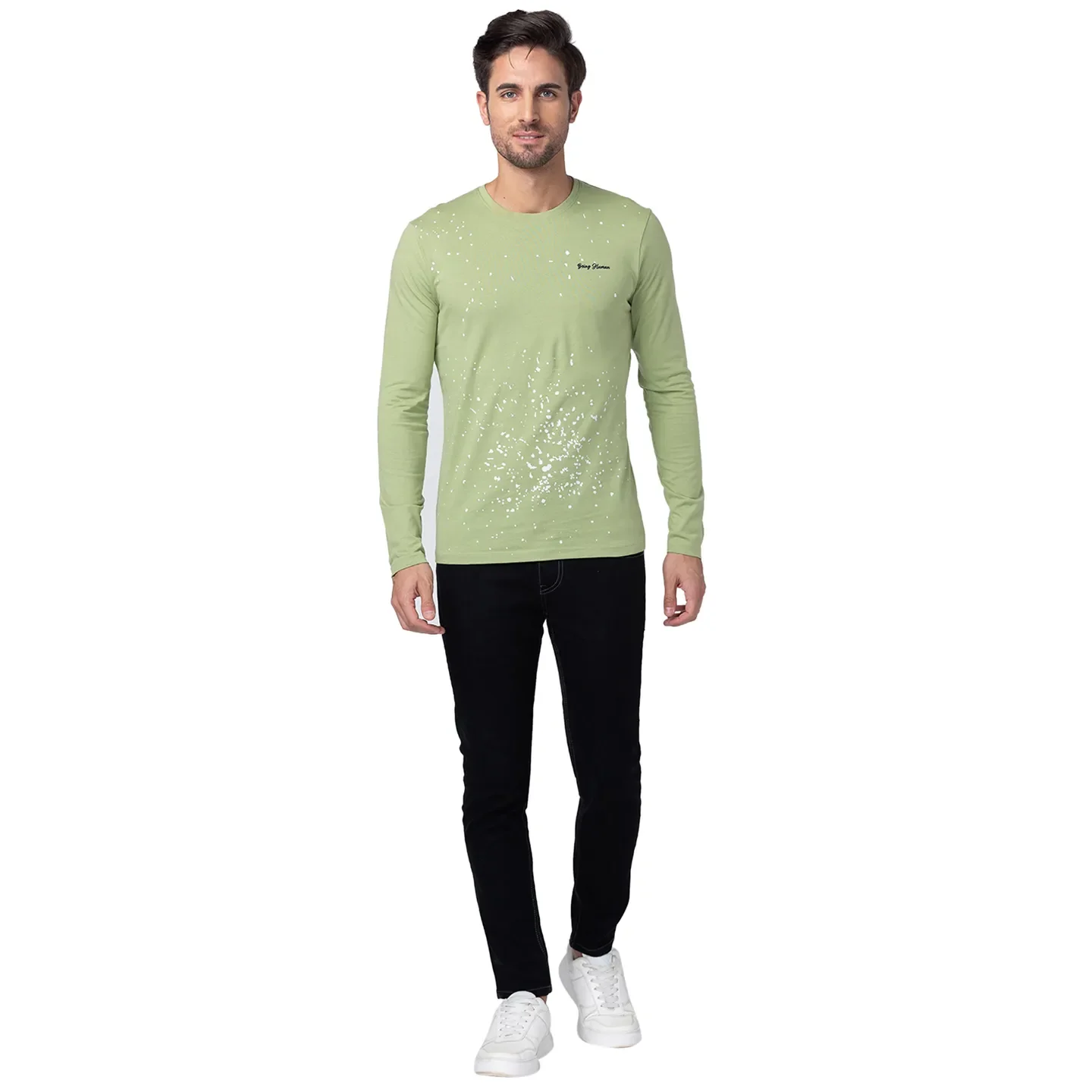 Grey Regular Fit Men's Long Sleeves T-Shirt by Being Human Clothing - Image 5