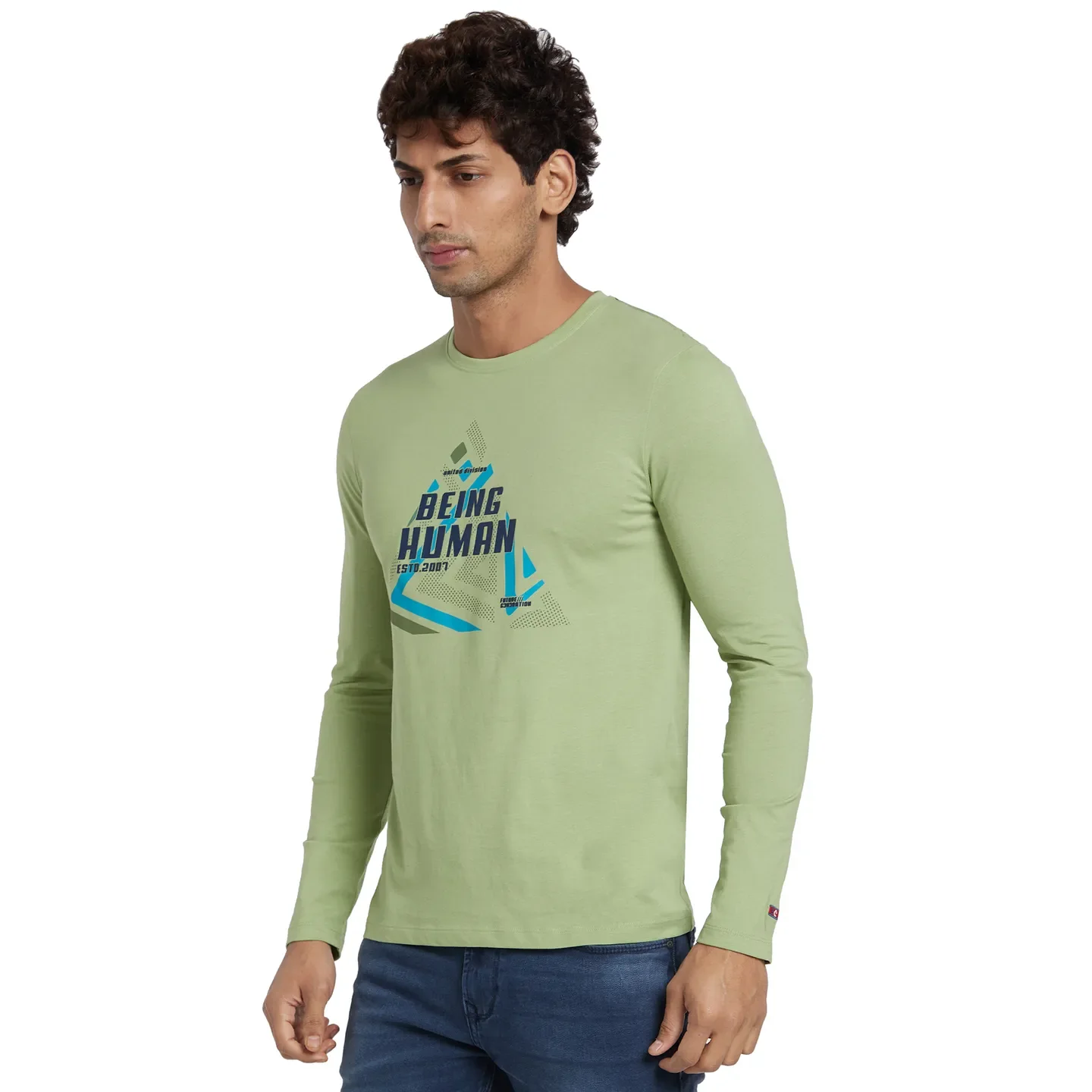 Grey Regular Fit Men's Long Sleeves T-Shirt by Being Human Clothing - Image 2