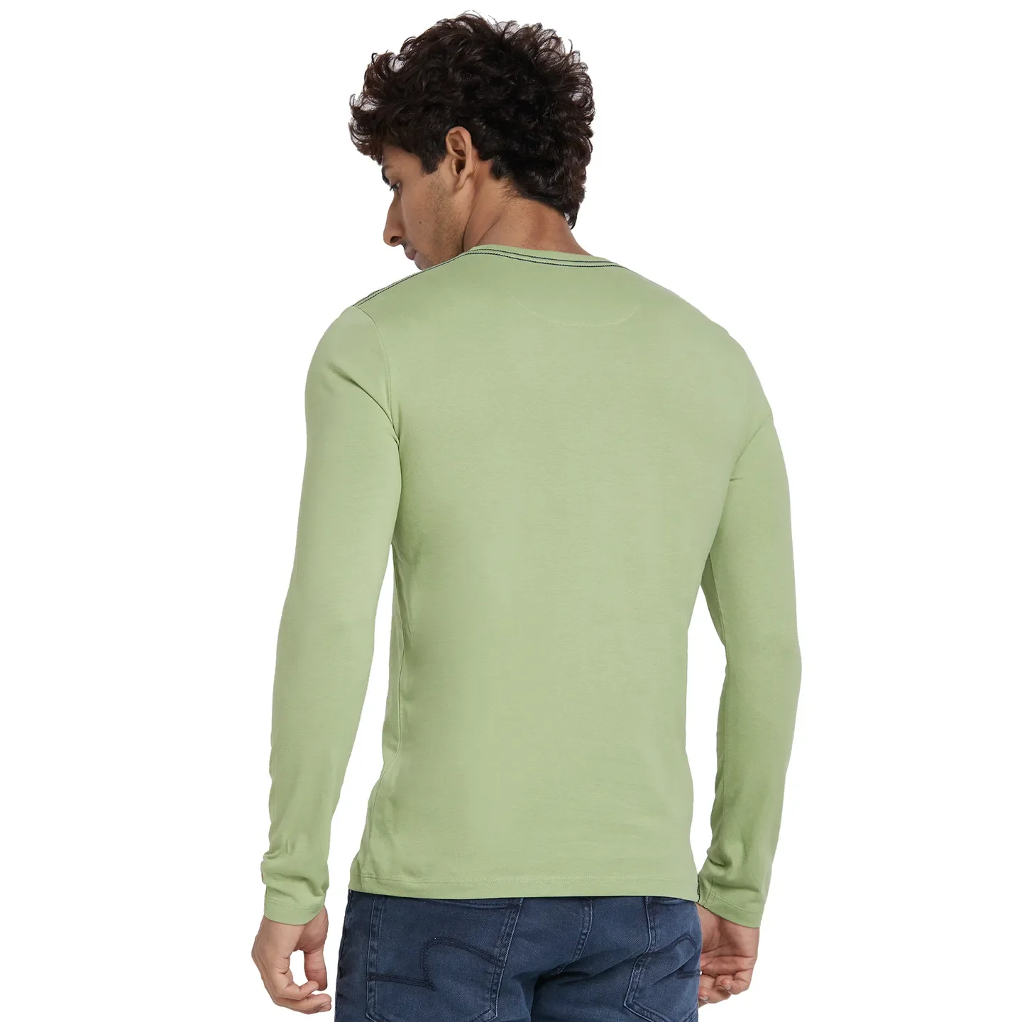 Grey Regular Fit Men's Long Sleeves T-Shirt by Being Human Clothing - Image 3