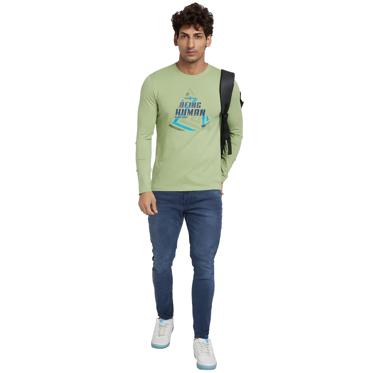Grey Regular Fit Men's Long Sleeves T-Shirt by Being Human Clothing - Image 6