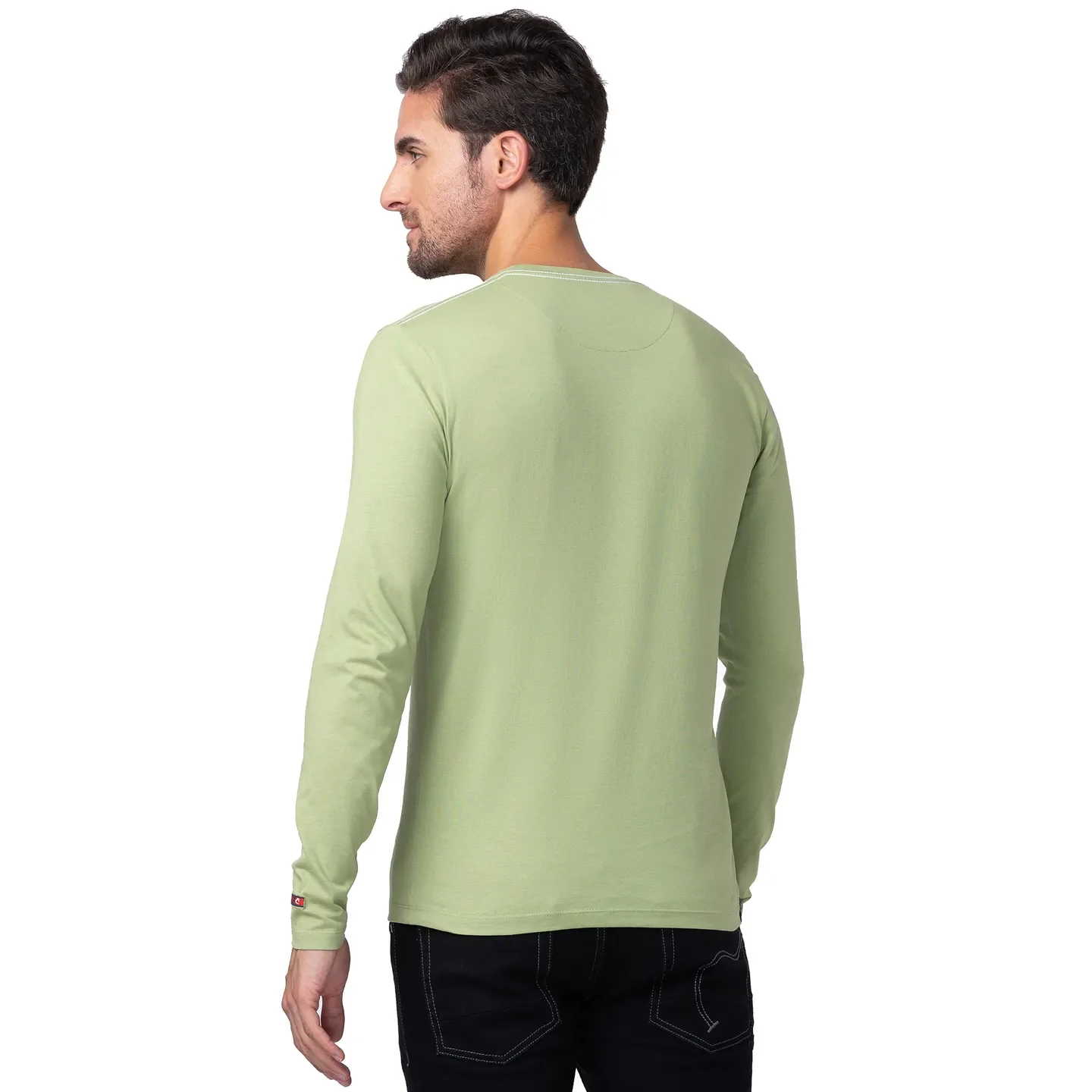 Grey Regular Fit Men's Long Sleeves T-Shirt by Being Human Clothing - Image 3
