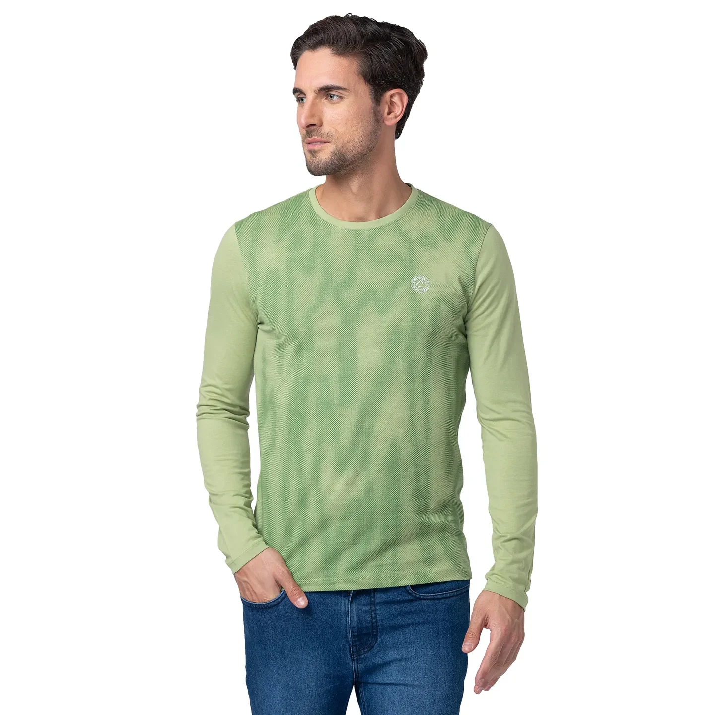 Grey Regular Fit Men's Long Sleeves T-Shirt by Being Human Clothing