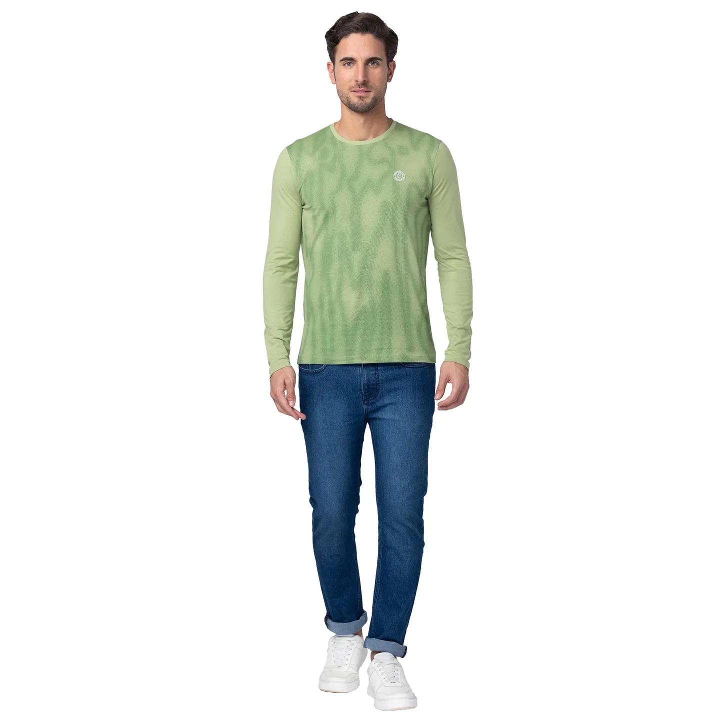 Grey Regular Fit Men's Long Sleeves T-Shirt by Being Human Clothing - Image 5