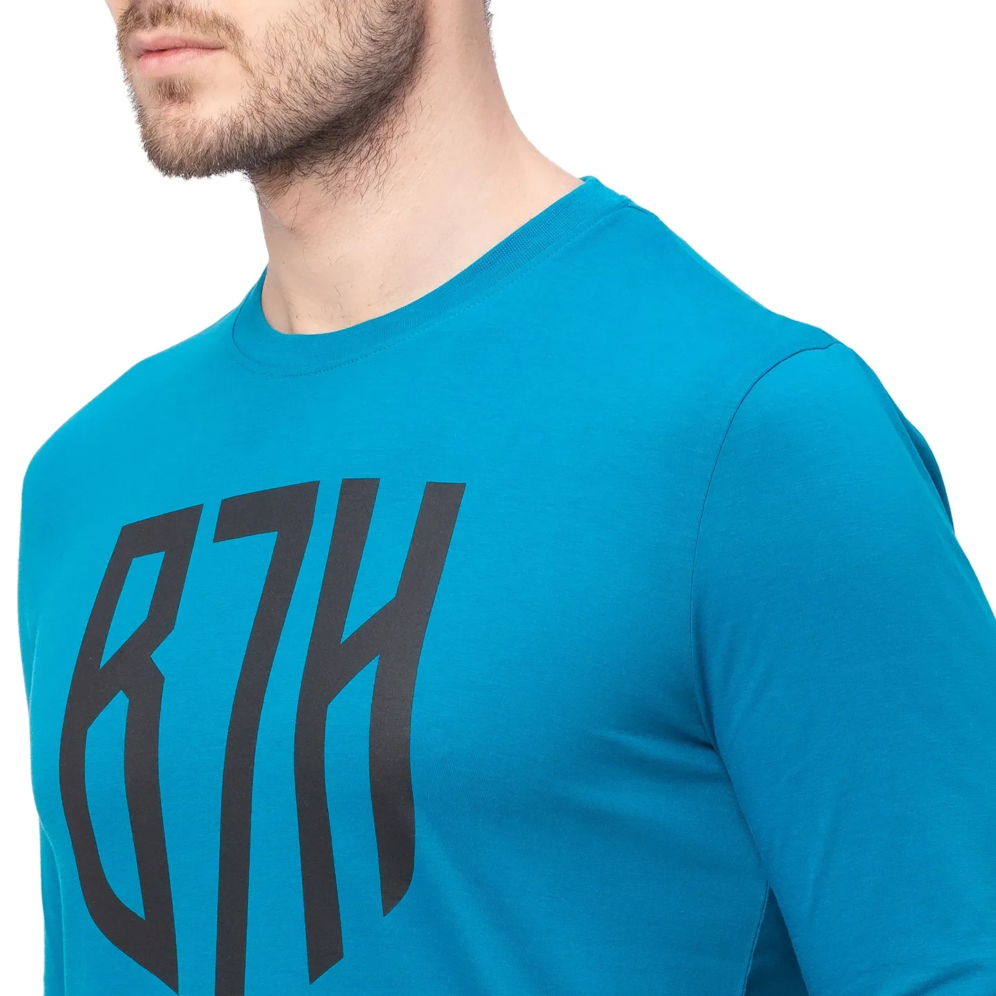 Teal Regular Fit Men's Long Sleeves T-Shirt by Being Human Clothing - Image 4