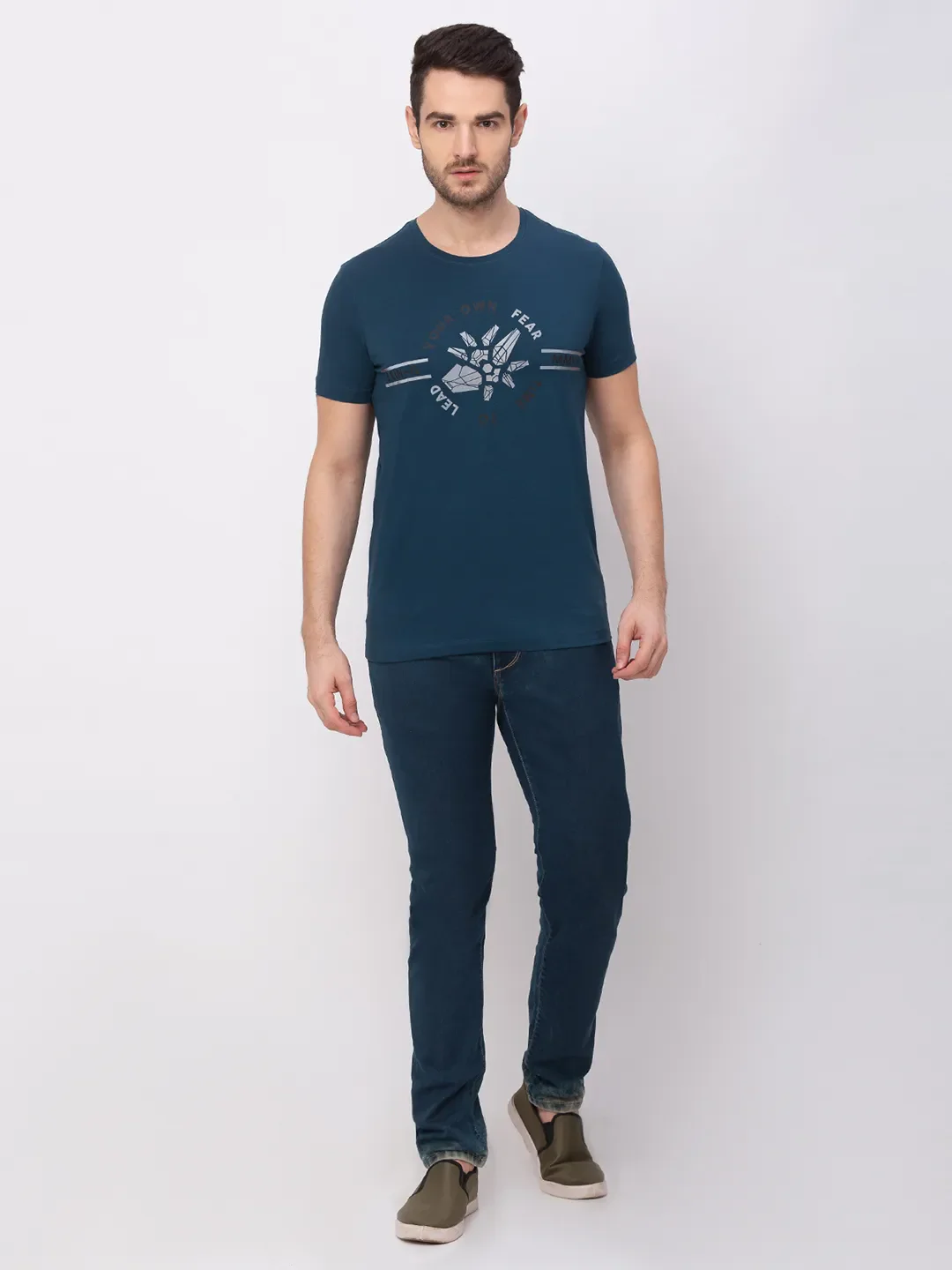 Teal Regular Fit Men's Short Sleeves T-Shirt by Being Human Clothing - Image 6