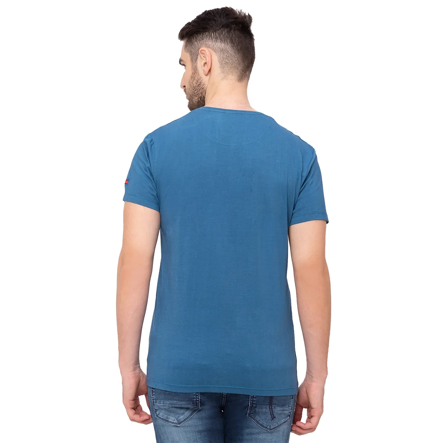 Teal Regular Fit Round Neck Men's T-Shirt by Being Human Clothing - Image 2
