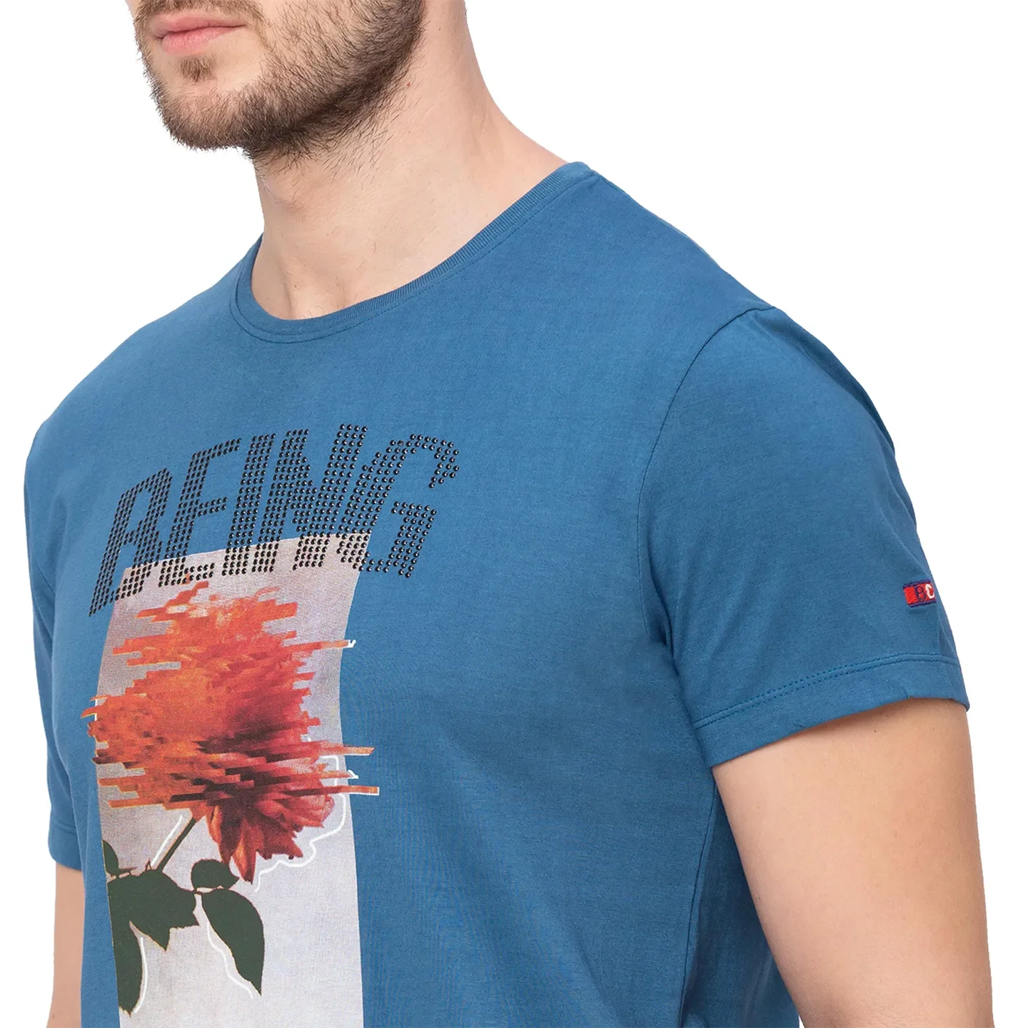 Teal Regular Fit Round Neck Men's T-Shirt by Being Human Clothing - Image 3