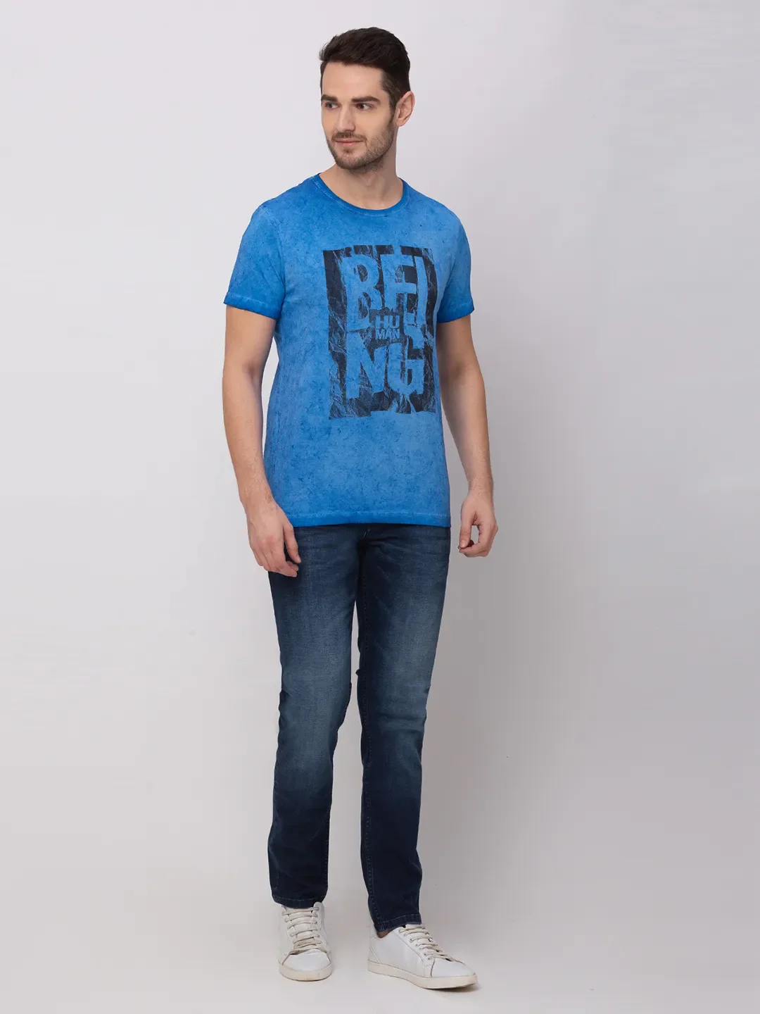 Teal Regular Fit Men's Short Sleeves T-Shirt by Being Human Clothing - Image 5