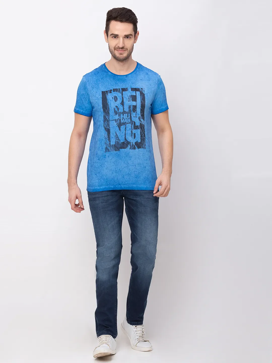 Teal Regular Fit Men's Short Sleeves T-Shirt by Being Human Clothing - Image 6