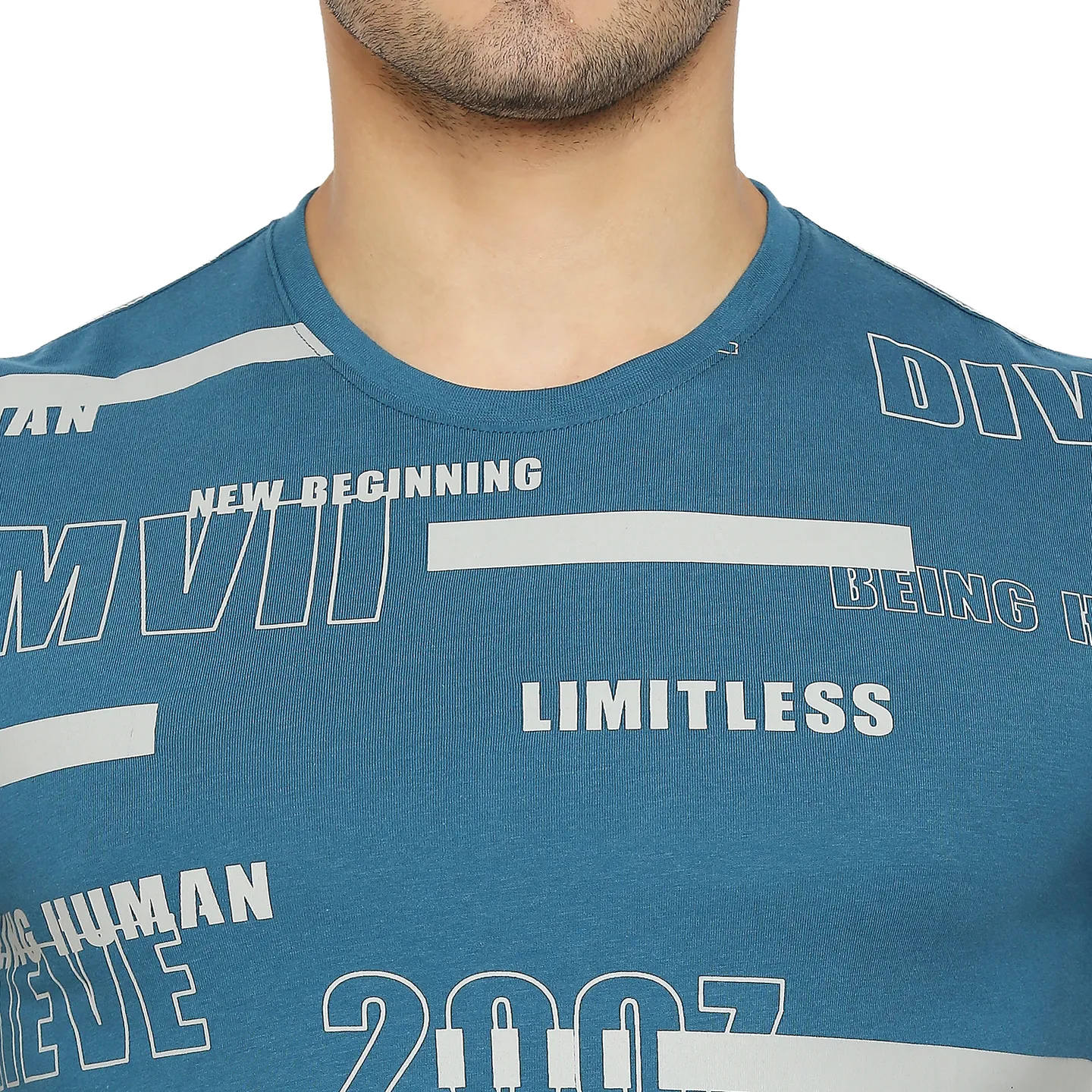 Teal Regular Fit Men's Short Sleeves T-Shirt by Being Human Clothing - Image 2