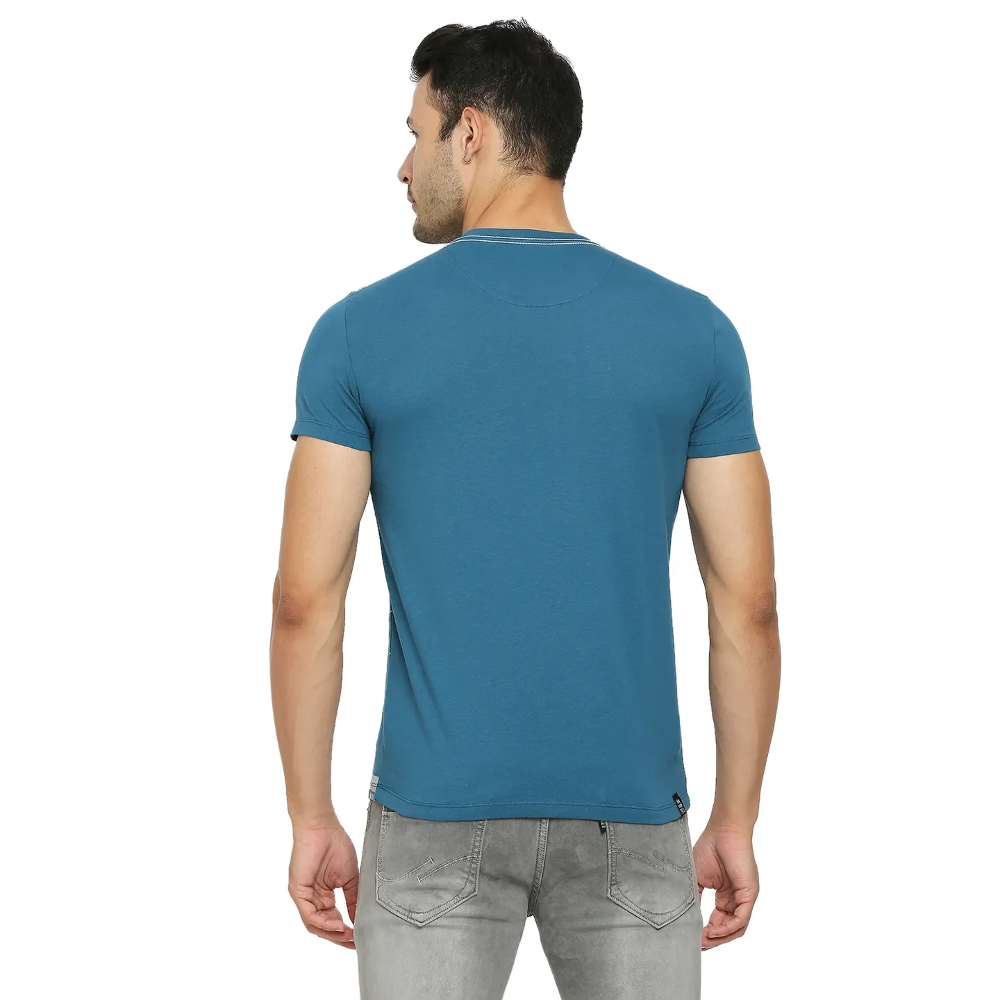 Teal Regular Fit Men's Short Sleeves T-Shirt by Being Human Clothing - Image 4